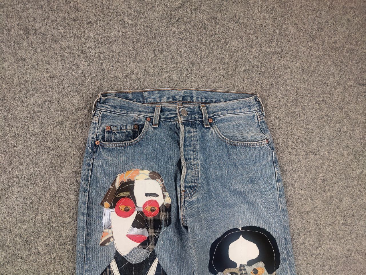 Levi's Vintage 90's Levis 501 Sashiko Patchwork Face Jeans watanabe Size US 33 - 4 Thumbnail