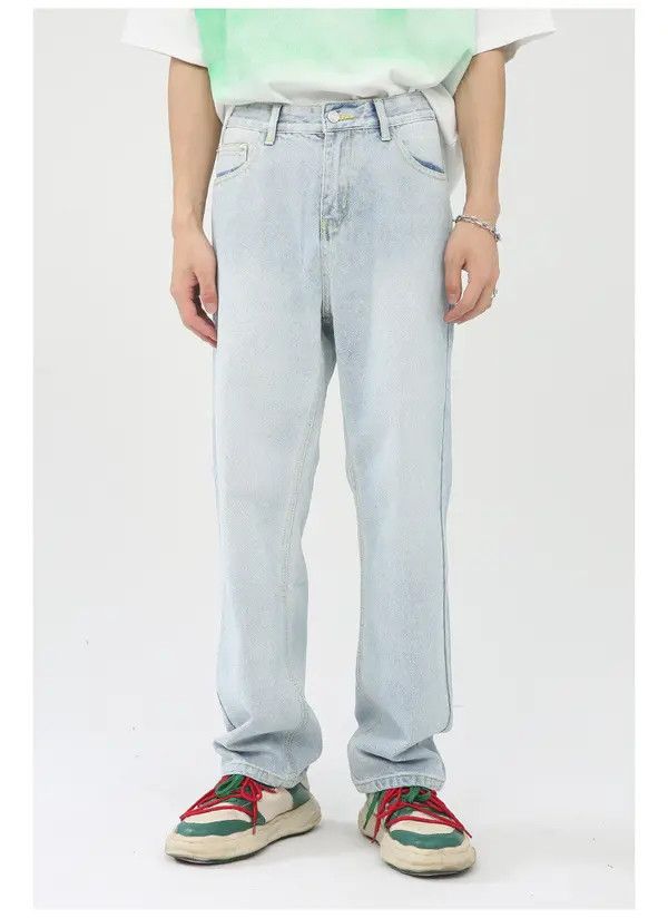 Japanese Brand Japanese all-match trendy washed loose casual jeans Size US 32 / EU 48 - 3 Thumbnail