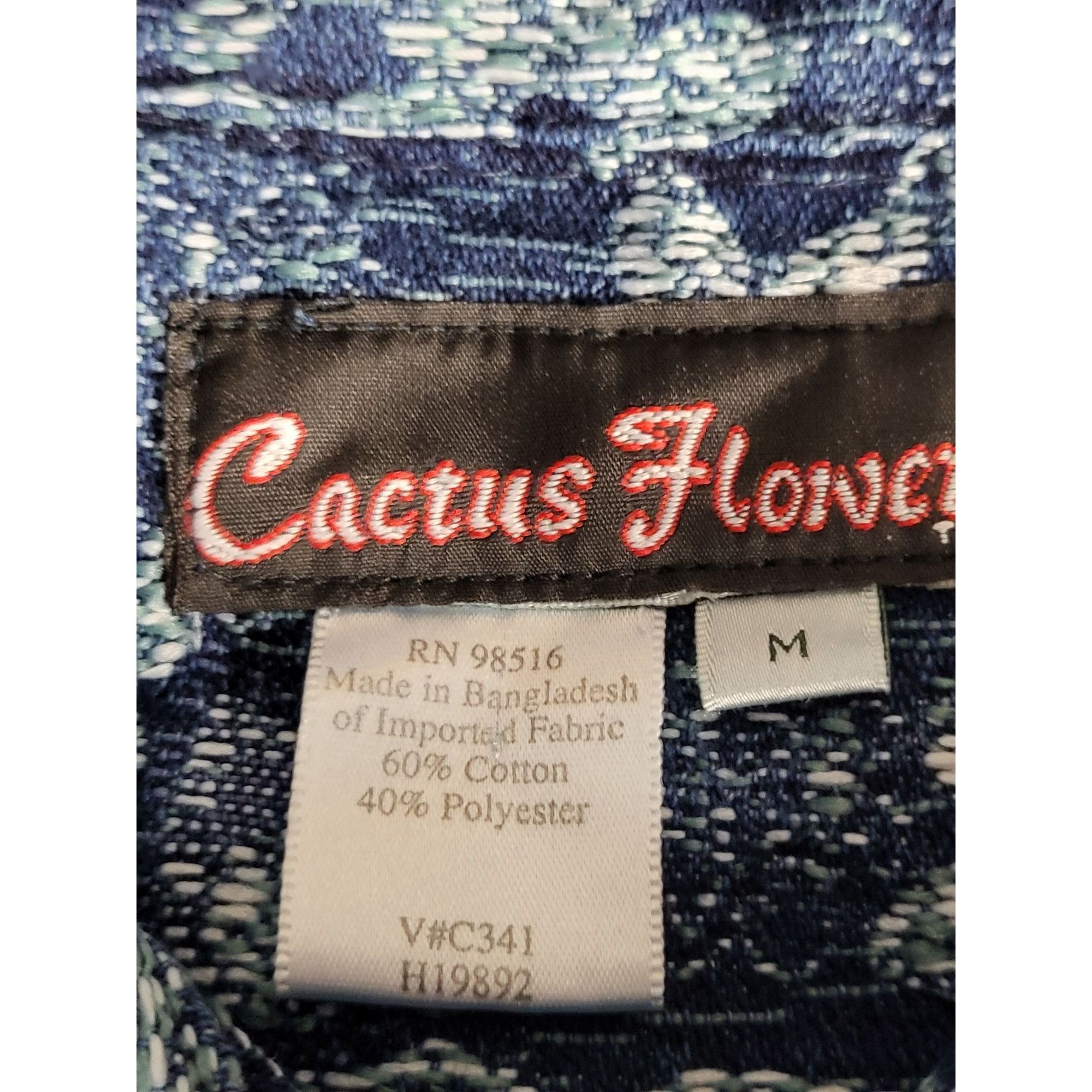 Vintage Vintage Cactus Flower Vest STRETCH DENIM Size M Jacquard FLO Size M / US 6-8 / IT 42-44 - 3 Thumbnail
