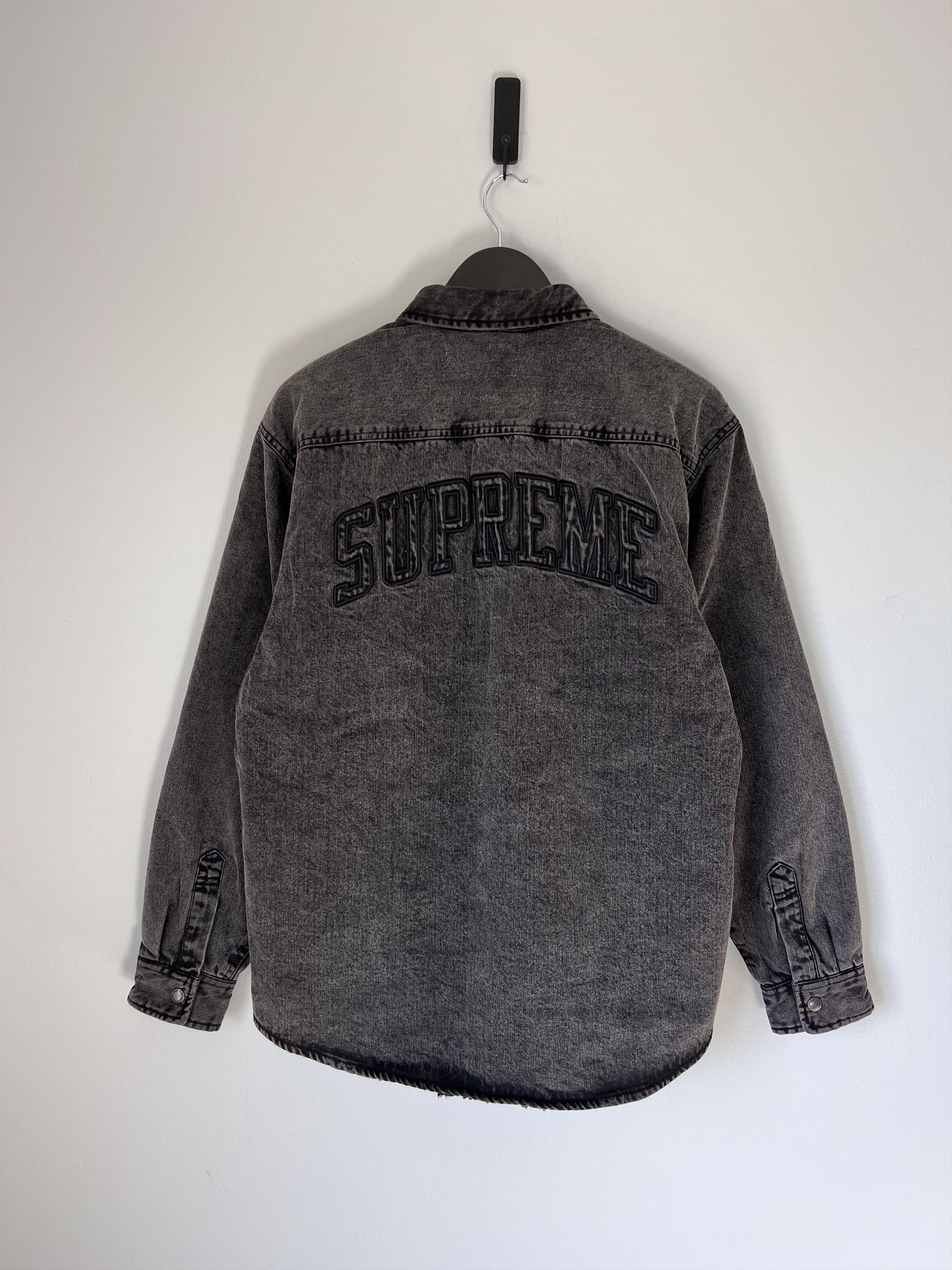 Supreme Supreme Faux Shearling Denim Work Shirt in Black Size US M / EU 48-50 / 2 - 1 Thumbnail
