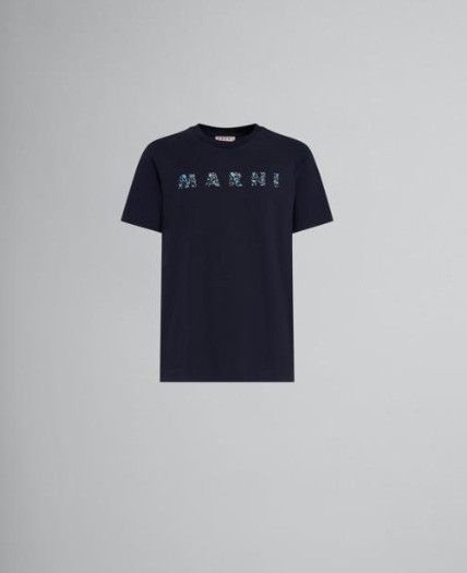 Marni o1f1d3z0725 Logo T-Shirt in Navy Size US S / EU 44-46 / 1 - 1 Thumbnail
