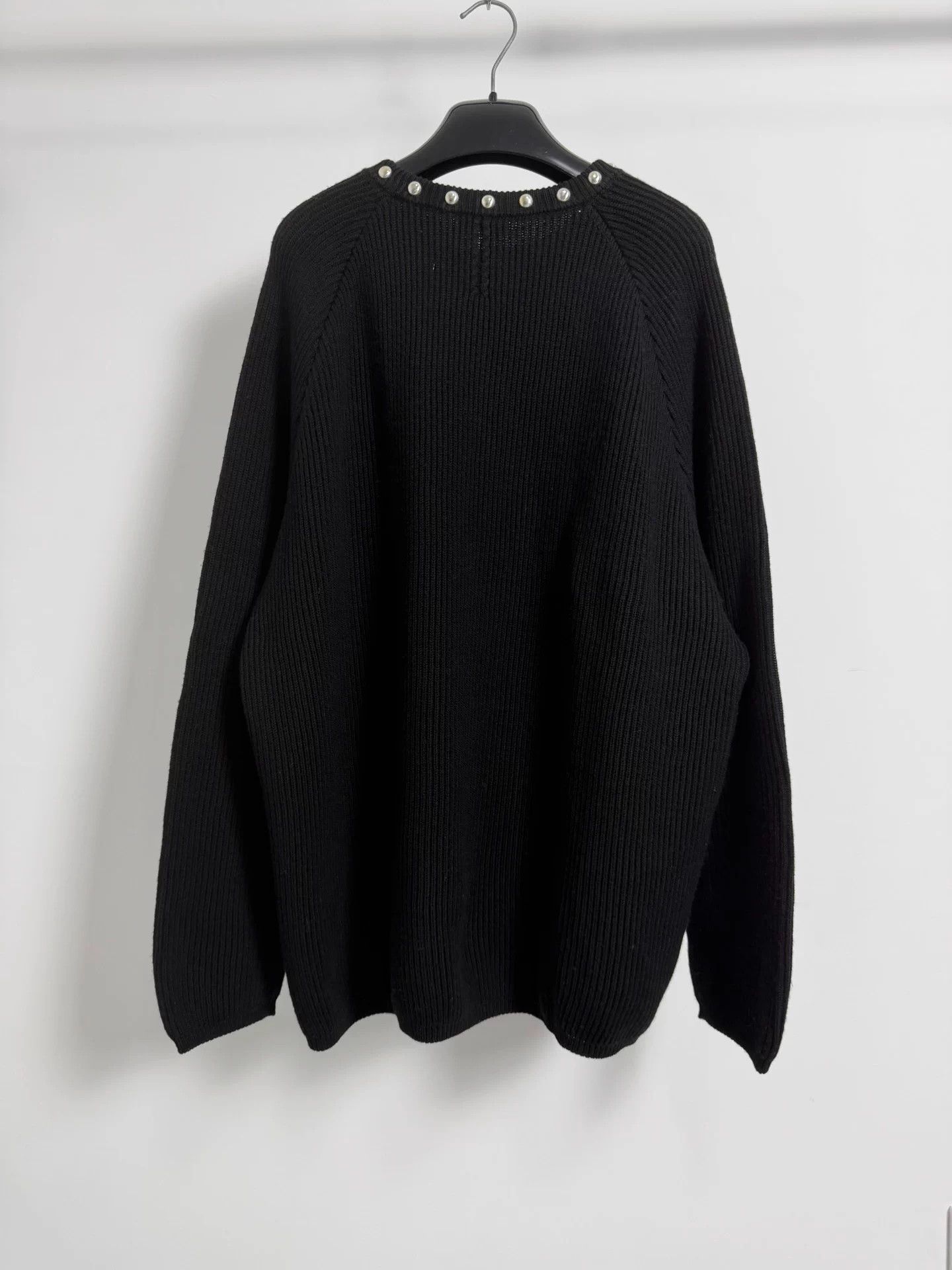Saint Laurent Paris Saint Laurent SLP15SS Rivet Round Neck Black Knit Sweater M Size M / US 6-8 / IT 42-44 - 2 Thumbnail