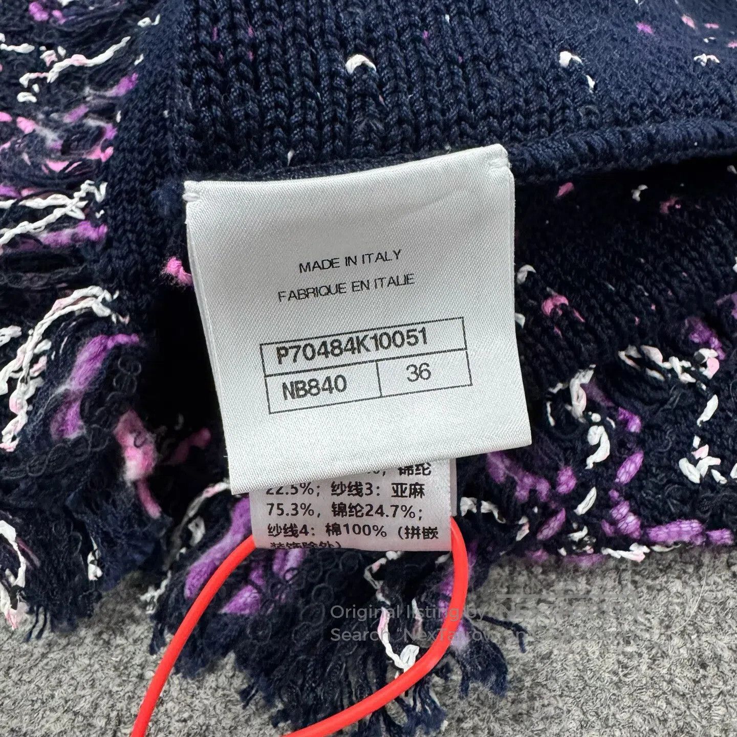 Chanel Chanel Wavy pattern woolen fabric Medium-length straight-c Size S / US 4 / IT 40 - 6 Thumbnail