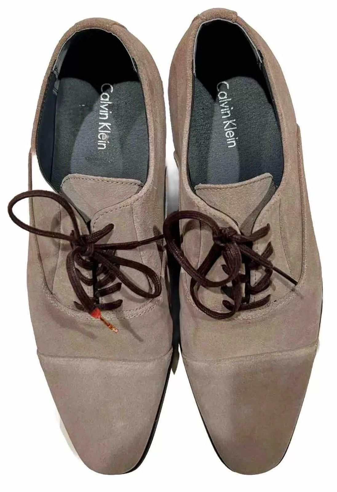 Calvin Klein NEW CALVIN KLINE SUEDE SHOES SIZE 11 SOFT GREY BEIGE LACE UP Size US 11 / EU 44 - 3 Thumbnail