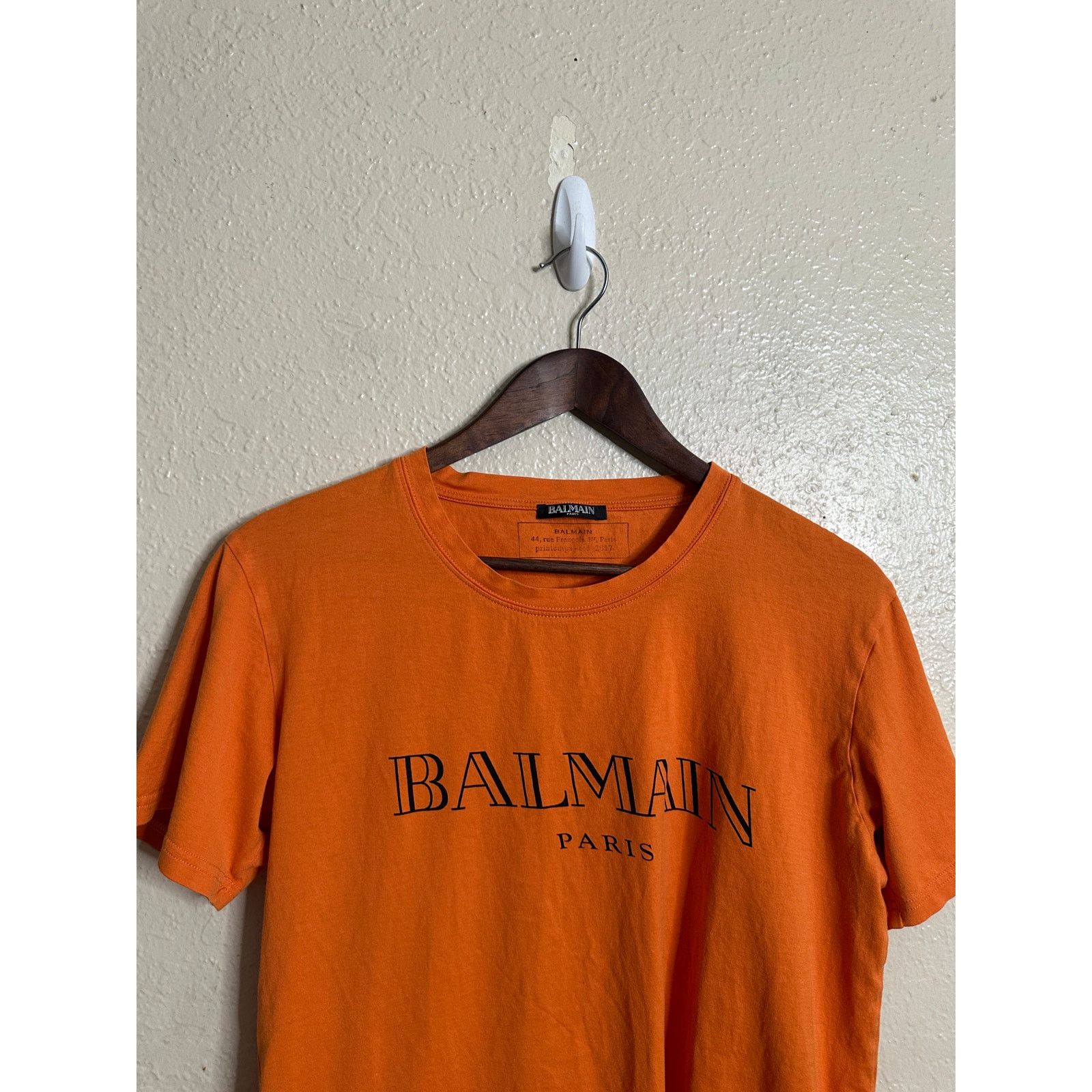 Balmain Balmain Paris ORange Cotton Logo T-shirt Mens Medium Size US M / EU 48-50 / 2 - 7 Thumbnail