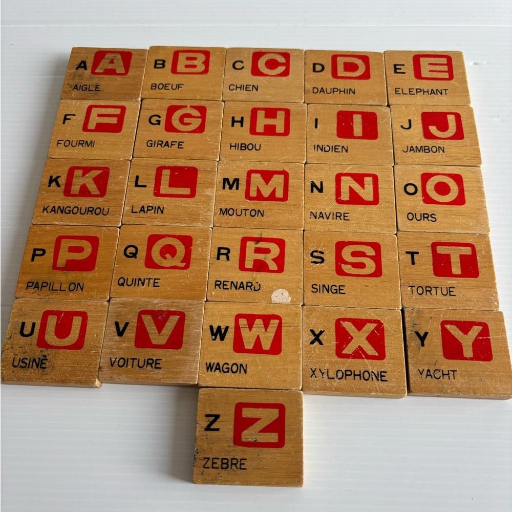 Designer Vintage Wooden ABC Block Set Size ONE SIZE - 2 Thumbnail