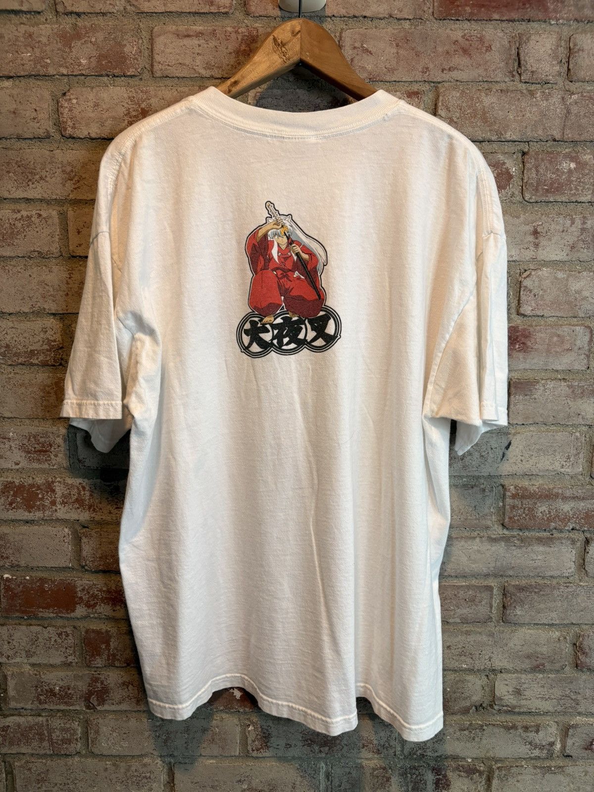 Anvil Vintage Y2K 2003 Inuyasha Anime Manga White Triangle T-Shirt Size US XL / EU 56 / 4 - 5 Thumbnail