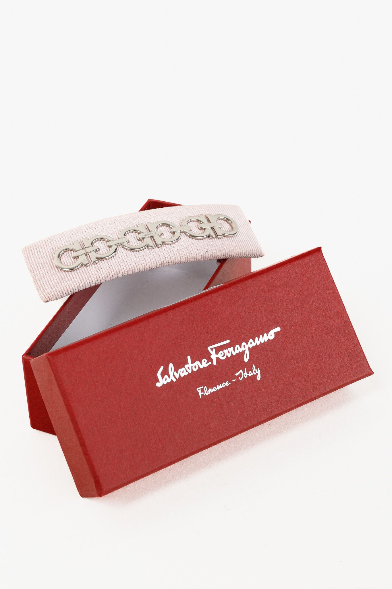 Salvatore Ferragamo Salvatore Ferragamo Cipria-Grosgrain Gancini Barrette Size ONE SIZE - 1 Thumbnail
