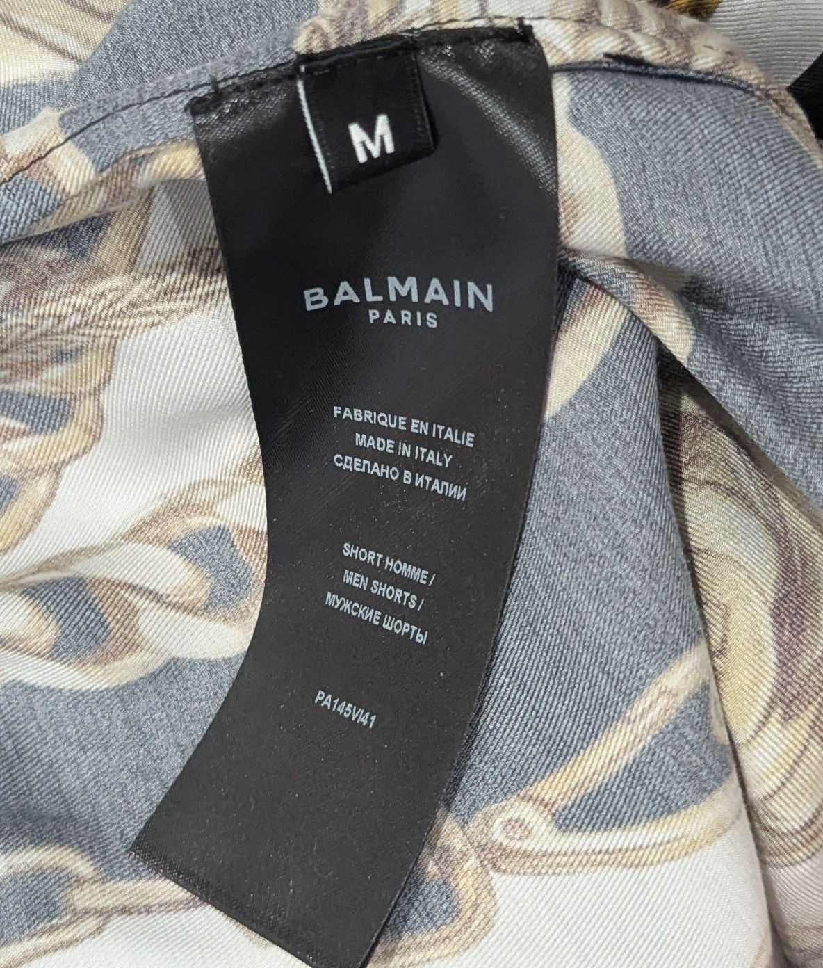 Balmain BALMAIN Foulard Print Viscose Shorts Black/Gold Medium Size US 32 / EU 48 - 8 Thumbnail