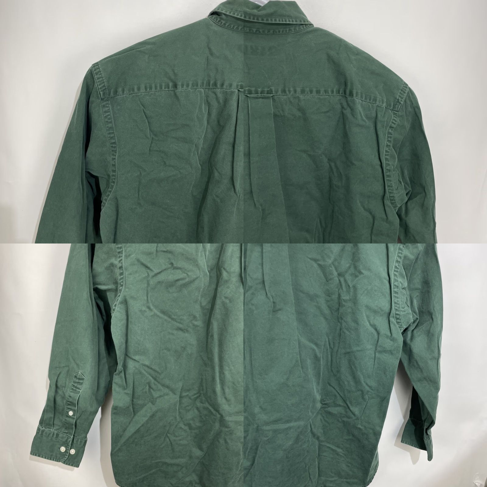 Nautica Nautica Long Sleeve Button Down Dress Shirt XL Extra Large Green Thick Heavy Men Cotton Button-Up Shirt with Pockets" Size 46R - 10 Thumbnail