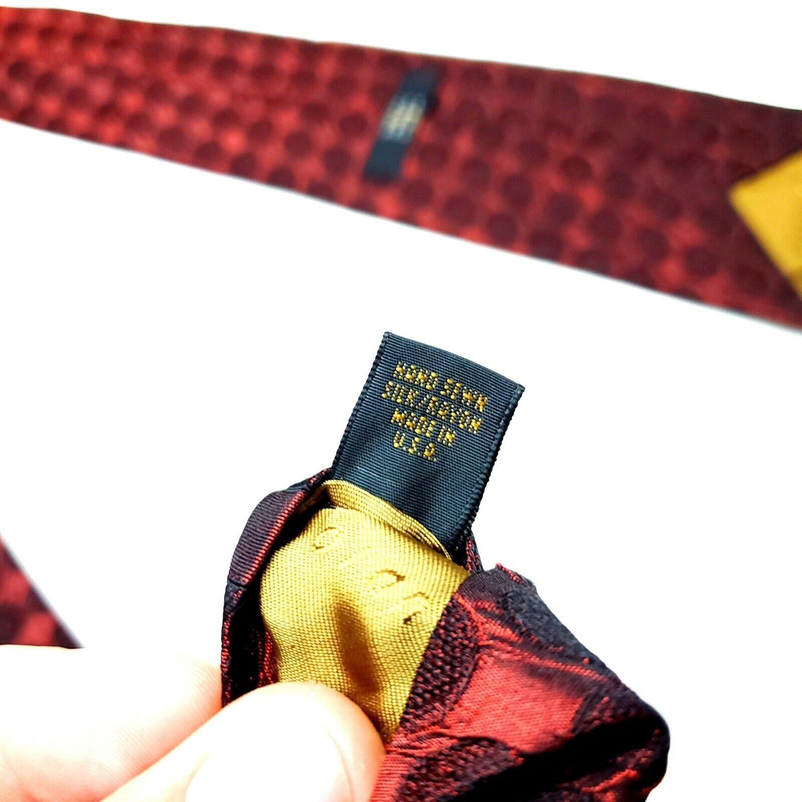 Robert Talbott Robert Talbott Studio Silk Tie Woven Red Geometric Short Wid Size ONE SIZE - 4 Thumbnail