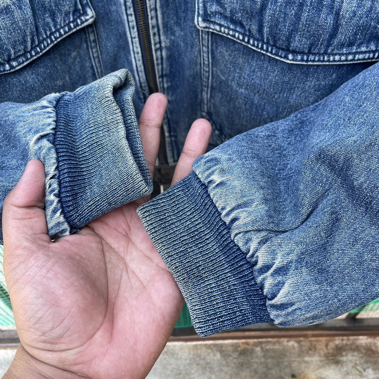 Japanese Brand × Vintage 🇯🇵Sugar Kids Stoned Wash Patchwork Racing Spirit Denim Jacket Size US M / EU 48-50 / 2 - 5 Thumbnail