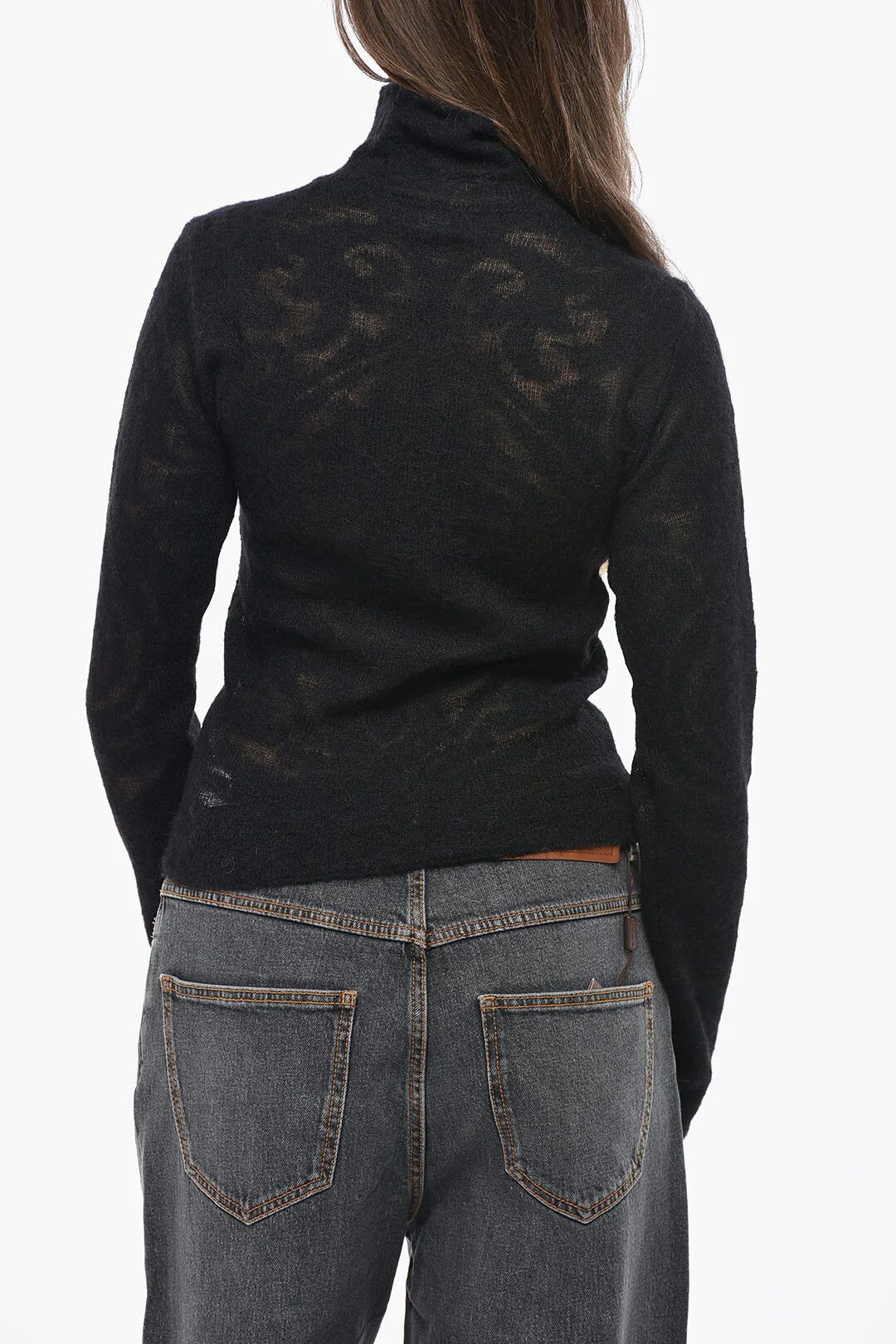 Etro og1mm0426 Mixed Mohair Turtleneck Sweater in Black Size XS / US 0-2 / IT 36-38 - 2 Thumbnail