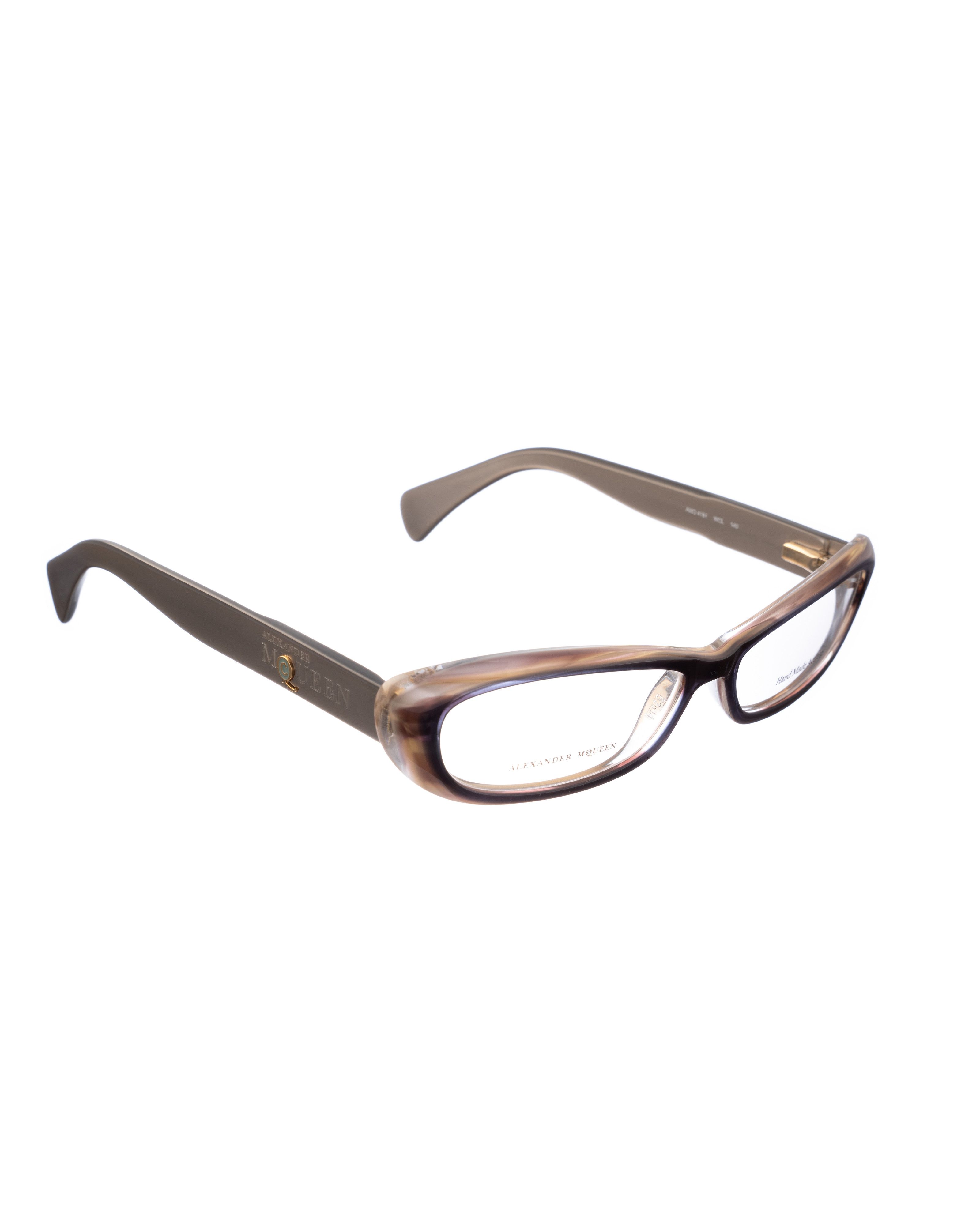 Alexander McQueen × Vintage Alexander McQueen 90s Double Brown Cat-Eye Glasses Size ONE SIZE - 1 Thumbnail