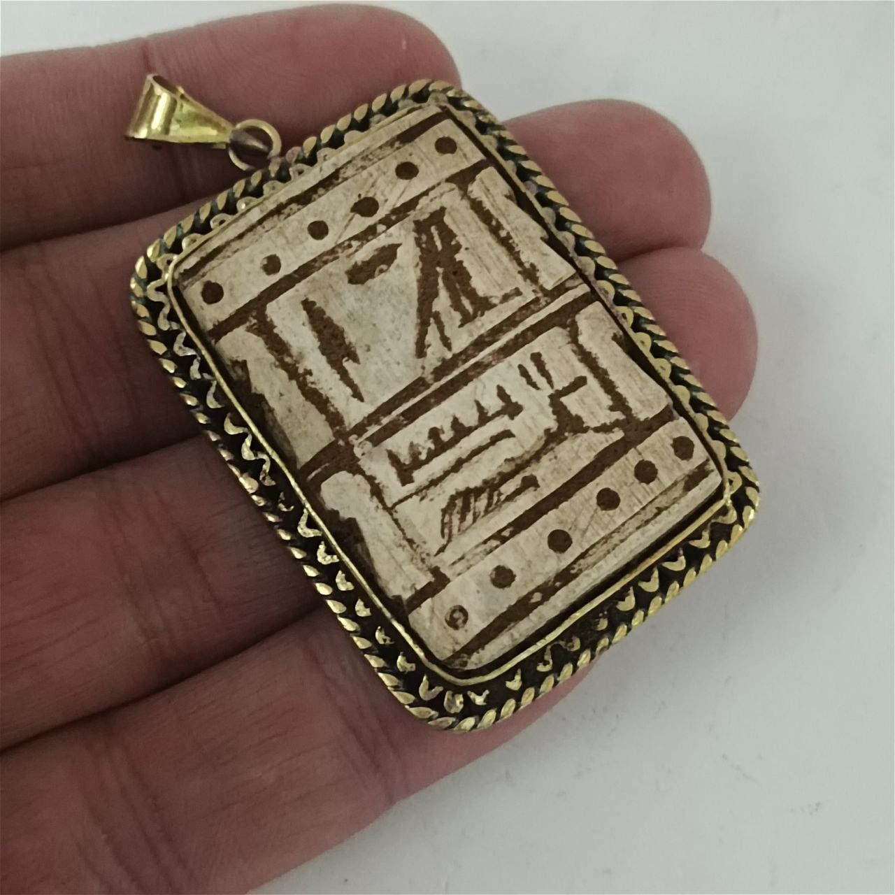 Egyptian pendant with hieroglyphs antique pharaonic style