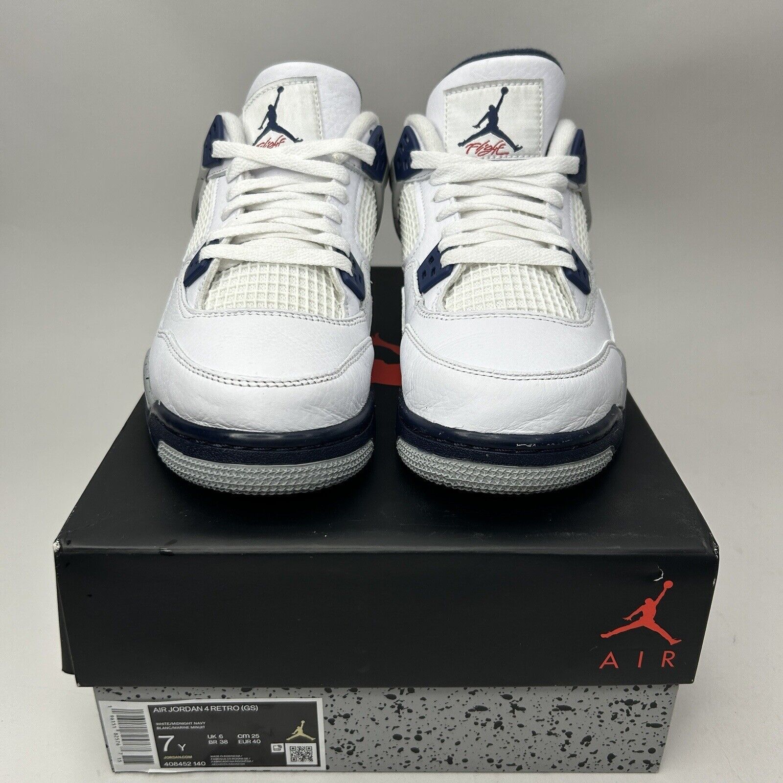 Jordan Brand Nike Air Jordan 4 Retro GS “Midnight Navy” 2023 Size US 8.5 / IT 38.5 - 2 Thumbnail