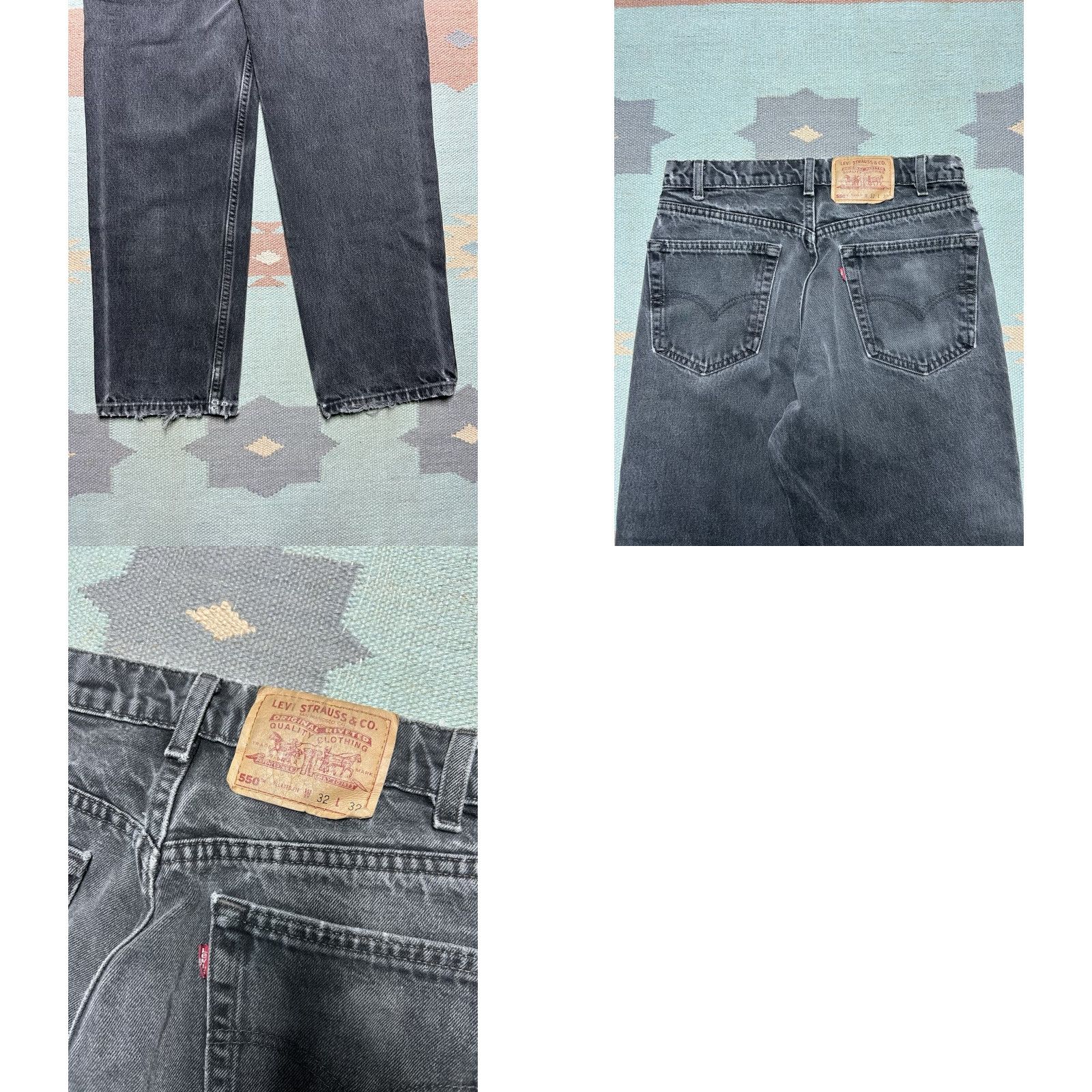Levi's VINTAGE Levi’s 550 Jeans Men Regular 30x31 Black Distressed USA 90s Skater Relaxed Tapered Size US 30 / EU 46 - 9 Thumbnail