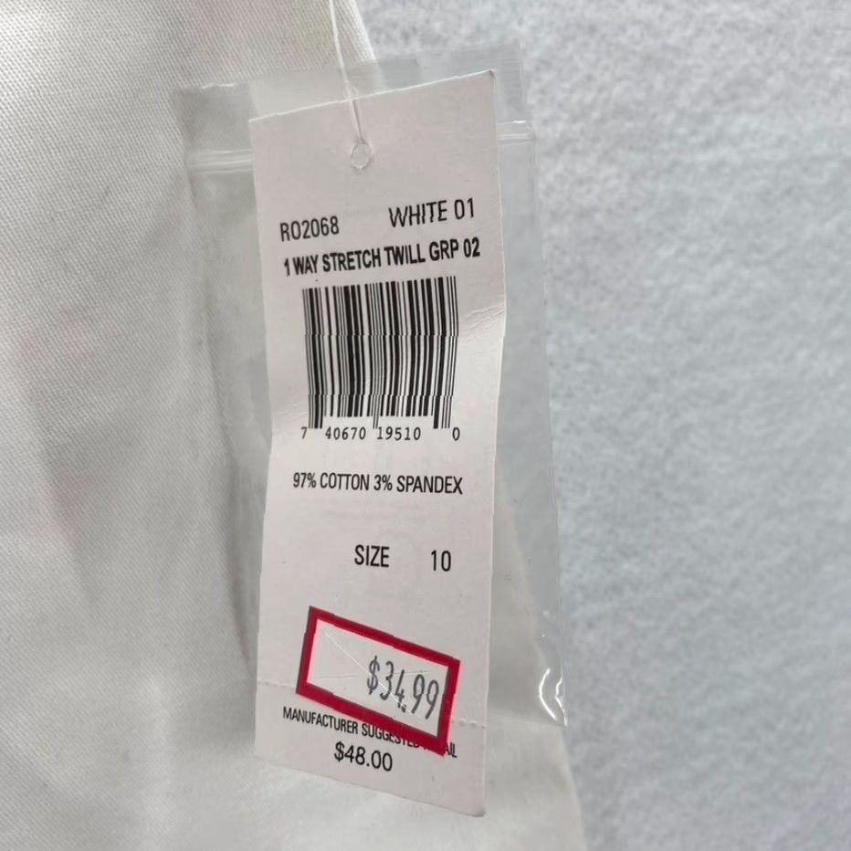 Vintage Rafaella Pants White Stretch Twill Straight Leg High Rise 10 NWT Womens Dress Pants Regular Inseam 23 in Size 32" / US 10 / IT 46 - 4 Thumbnail