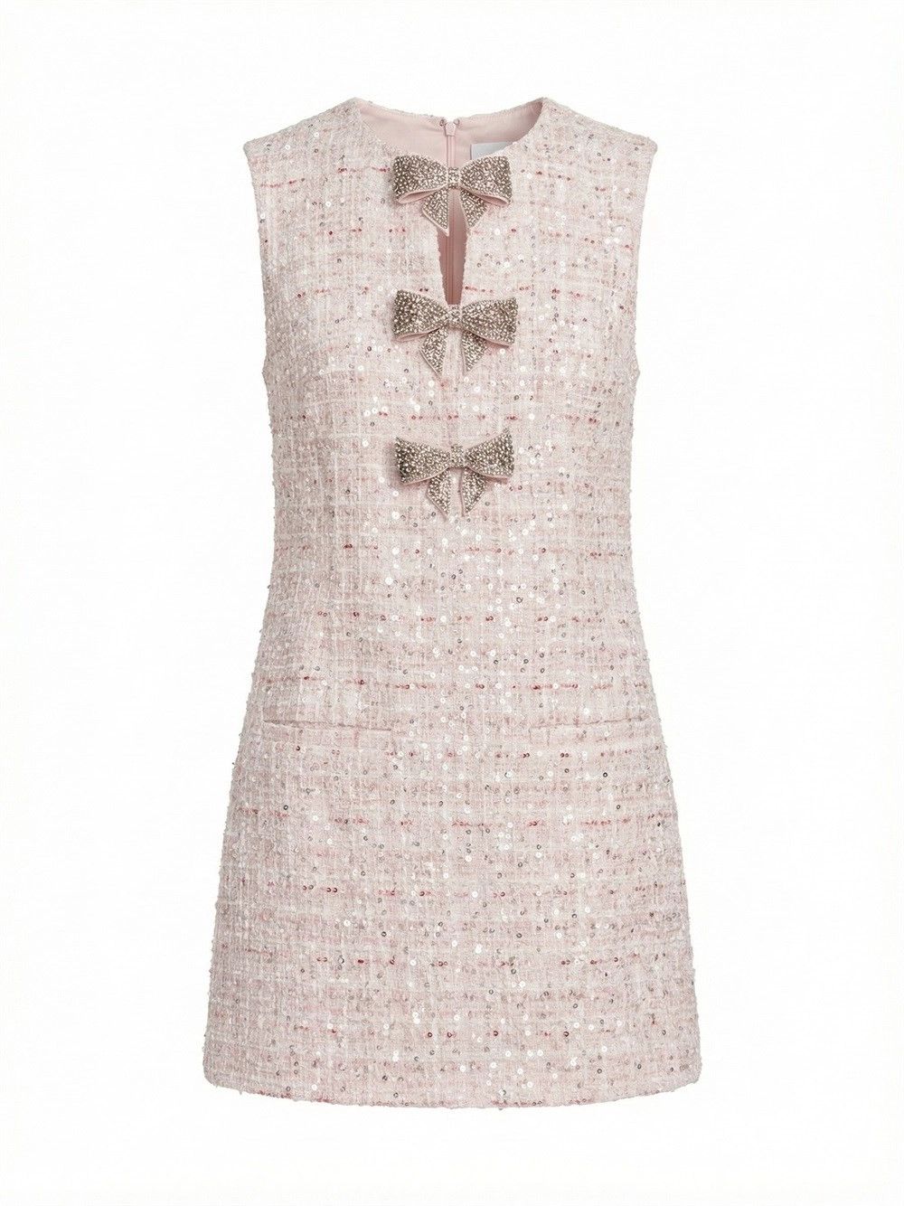 Self-Portrait Sequin Boucle Bow Mini Dress Size M / US 6-8 / IT 42-44 - 1 Thumbnail
