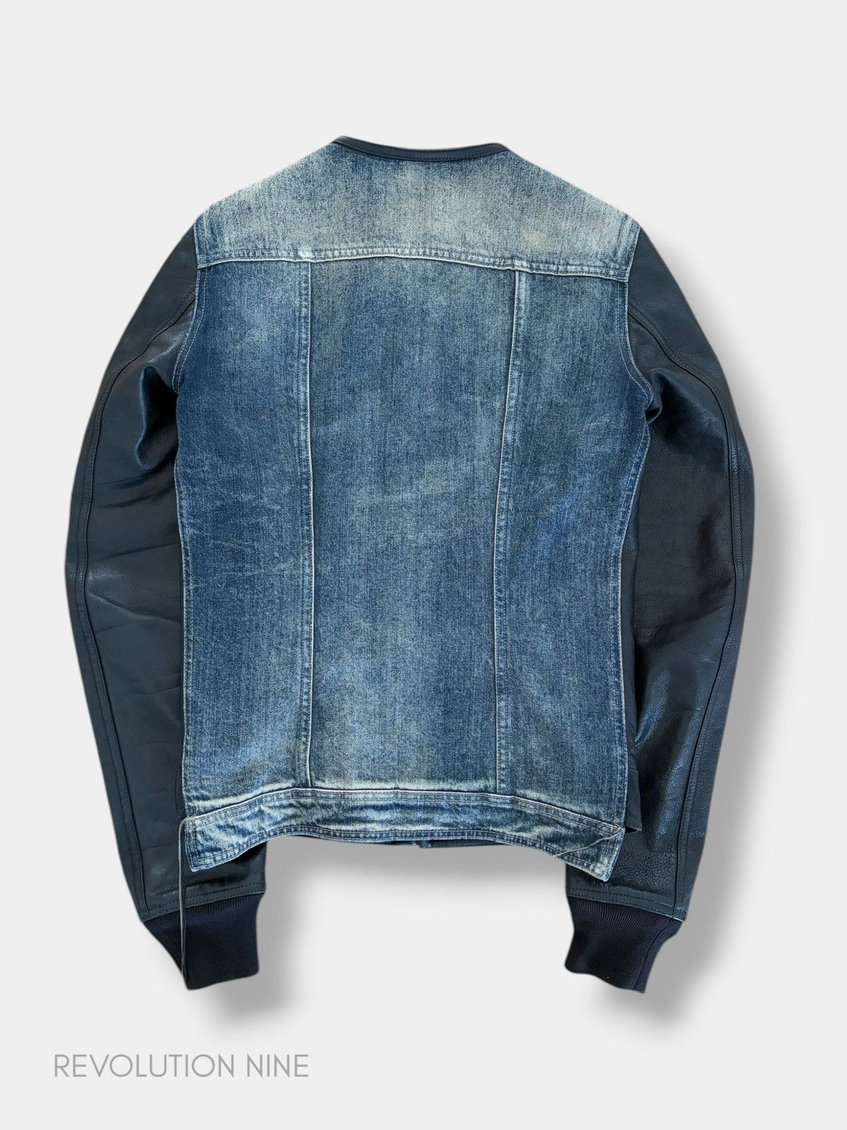 Rick Owens Rick Owens SS19 rotterdam denim patchwork leather jacket Size US M / EU 48-50 / 2 - 2 Thumbnail