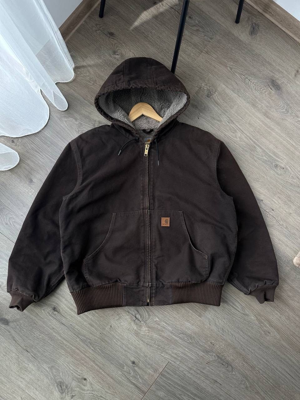 Vintage Carhartt Workwear Faux Fur Brown Detroit Jacket