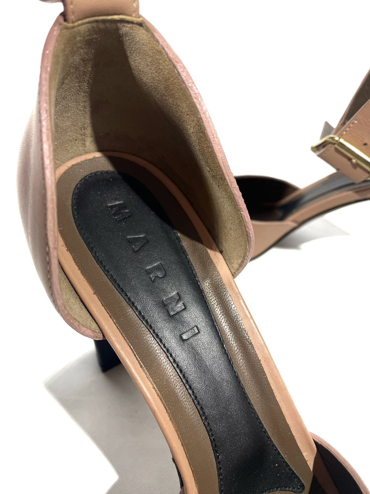 Designer × Marni Marni Women Ankle Straps Almond Toe Leather Heels Size 38 Size US 8 / IT 38 - 9 Thumbnail