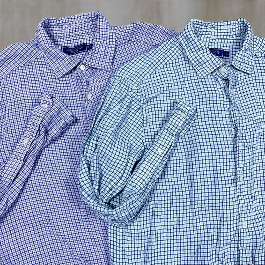 Vineyard Vines Vineyard Vines Button-Up Shirt Men L Plaid Colorful Modern Preppy blue purple Linen Cotton Button-Down Regular Size US L / EU 52-54 / 3 - 1 Thumbnail