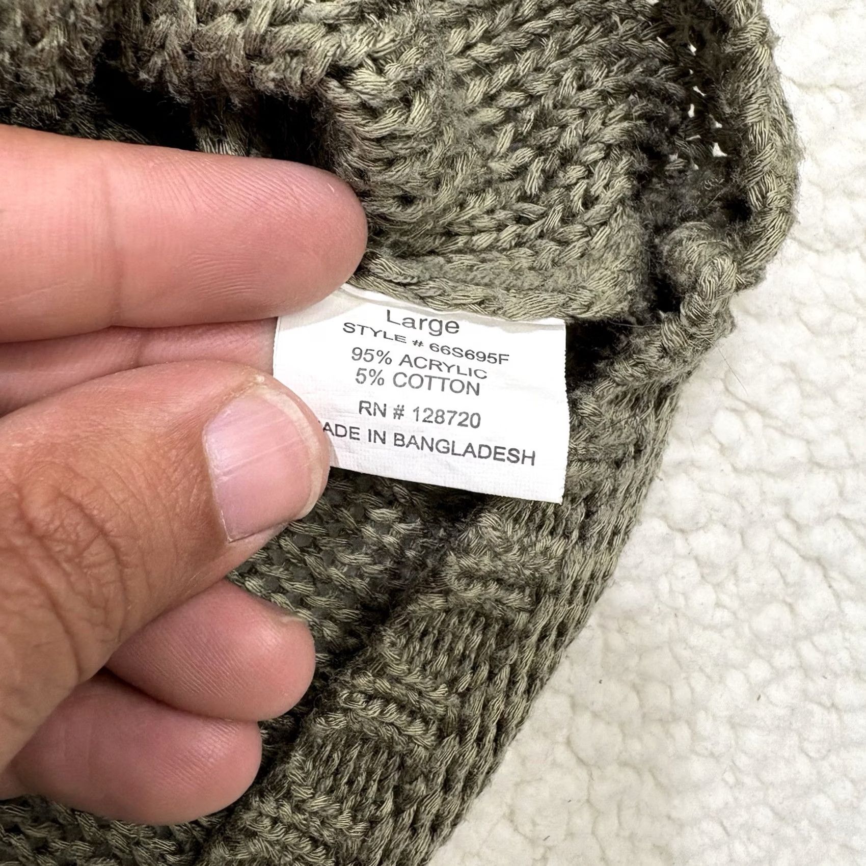 Olive Quinn Womens Knit Sweater Zipper Details Olive Green Round Neck L Regular Size L / US 10 / IT 46 - 4 Thumbnail