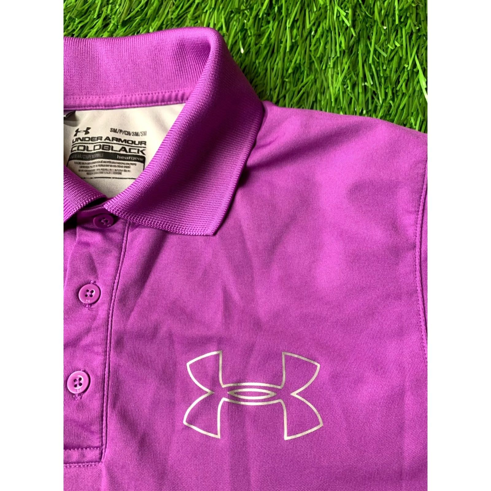 Under Armour Under Armour Polo Shirt Mens Short Sleeve 2012 HeatGear Coldblack Violet and Gray S Regular Size US S / EU 44-46 / 1 - 3 Thumbnail