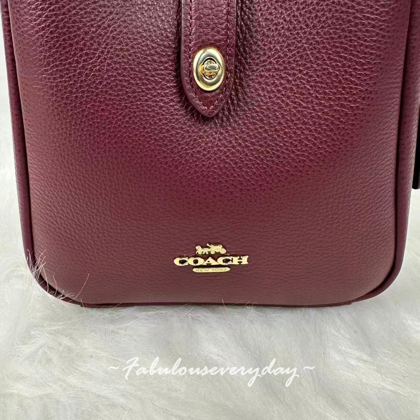 Coach Coach Hadley Mini xbody Leather CAL60 Gold/Dark Wine Merlot Size ONE SIZE - 6 Thumbnail