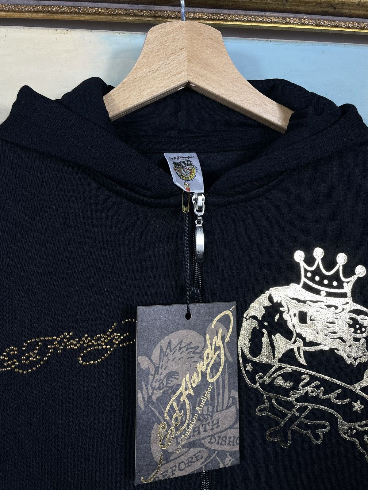 Christian Audigier × Ed Hardy × Vintage Ed Hardy Retro 00s Hoodie Sweatshirt Affliction Grunge Size US XS / EU 42 / 0 - 6 Thumbnail