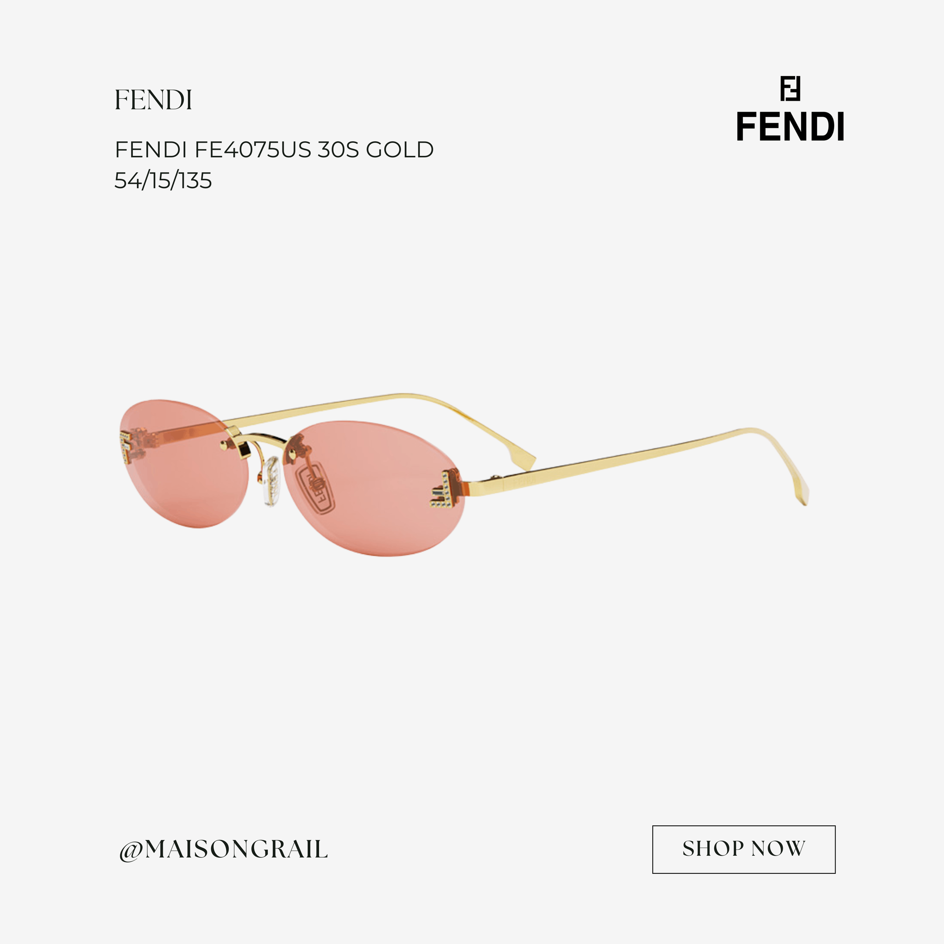 Fendi FENDI FE4075US 30S SUNGLASSES Size ONE SIZE - 1 Thumbnail