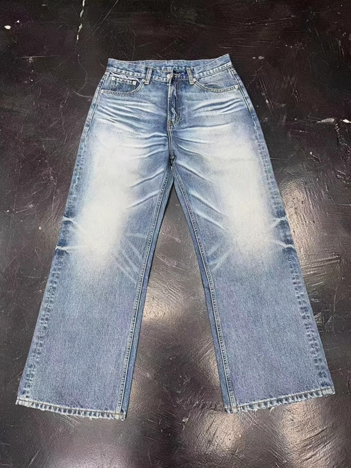 Jean Light Blue Wide Leg Denim Jeans, Relaxed Fit Jeans Size US 32 / EU 48 - 4 Thumbnail