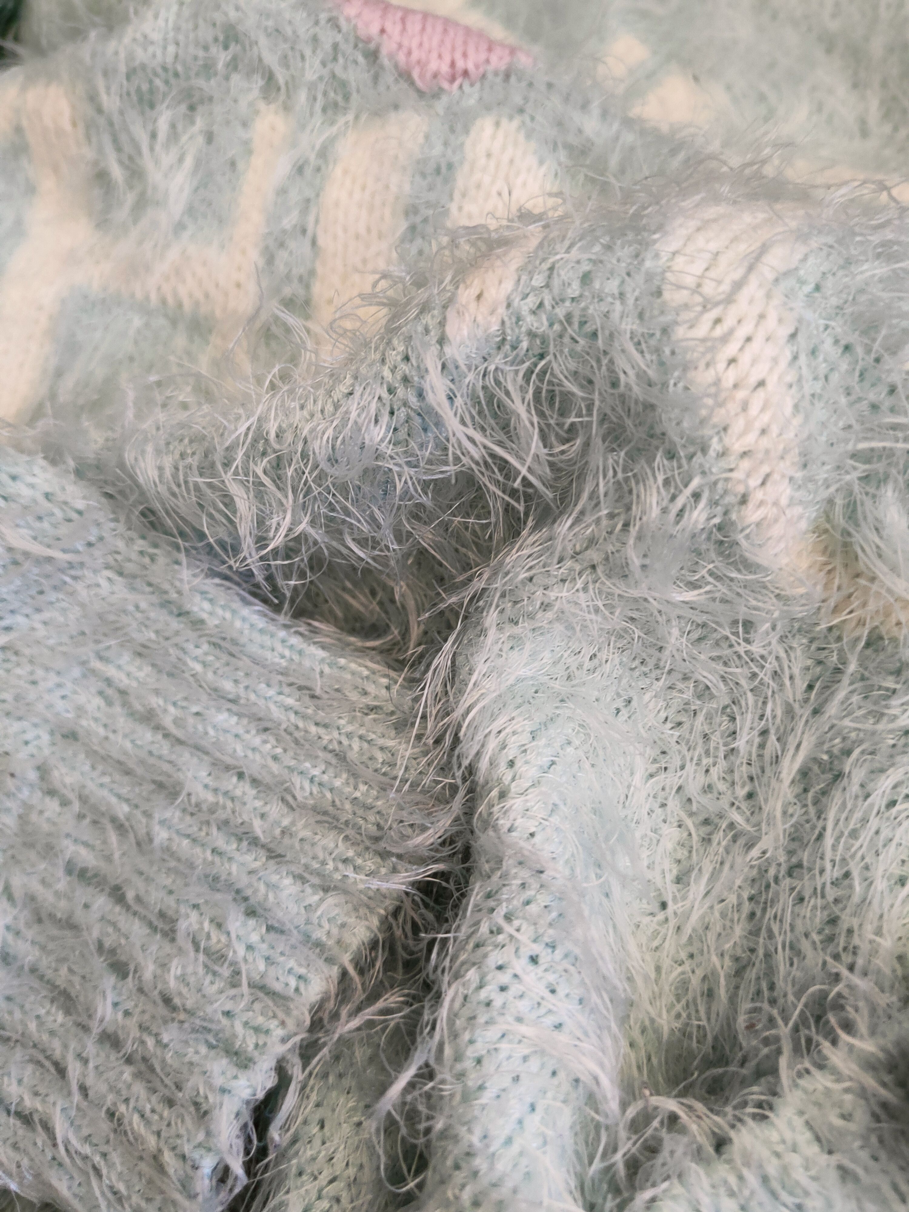 Japanese Brand DL Japanese Brand Turquoise Fur Mohair Knitwear #46-492 Size XS / US 0-2 / IT 36-38 - 11 Thumbnail