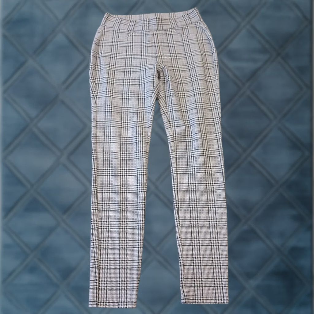 Michael Kors Michael Kors Ankle Pants Womens Small Gray Plaid Skinny Pull On Stretch Size 28" / US 6 / IT 42 - 1 Thumbnail