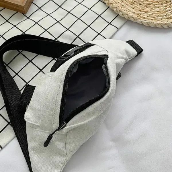 VIBE Waist Shoulder Bag Casual Canvas Harajuku Fanny Pack Size ONE SIZE - 7 Thumbnail