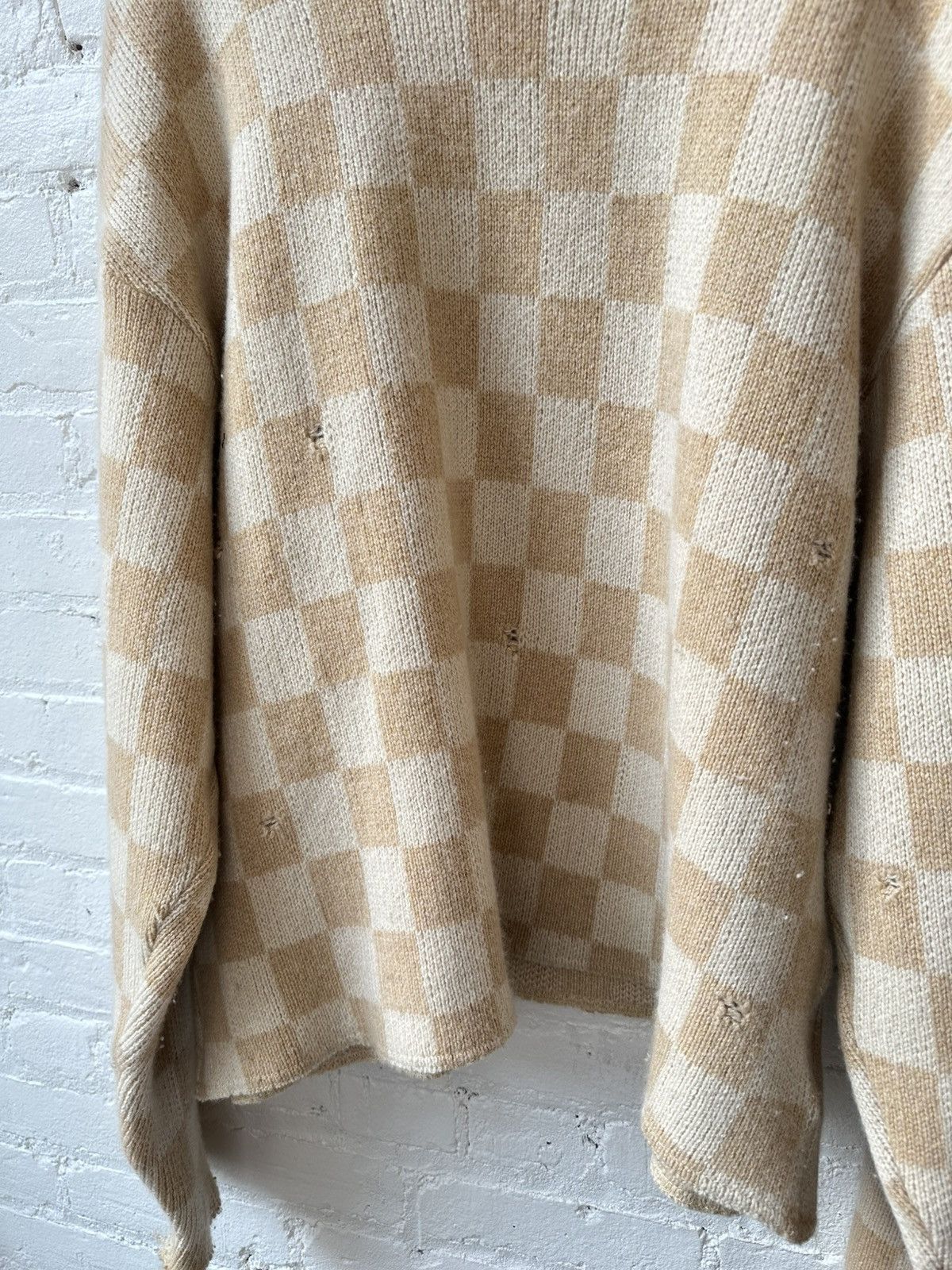 Enfants Riches Deprimes × Loro Piana ERD X LORO PIANA CHECKARD THRASHED SWEATER Size US L / EU 52-54 / 3 - 3 Thumbnail