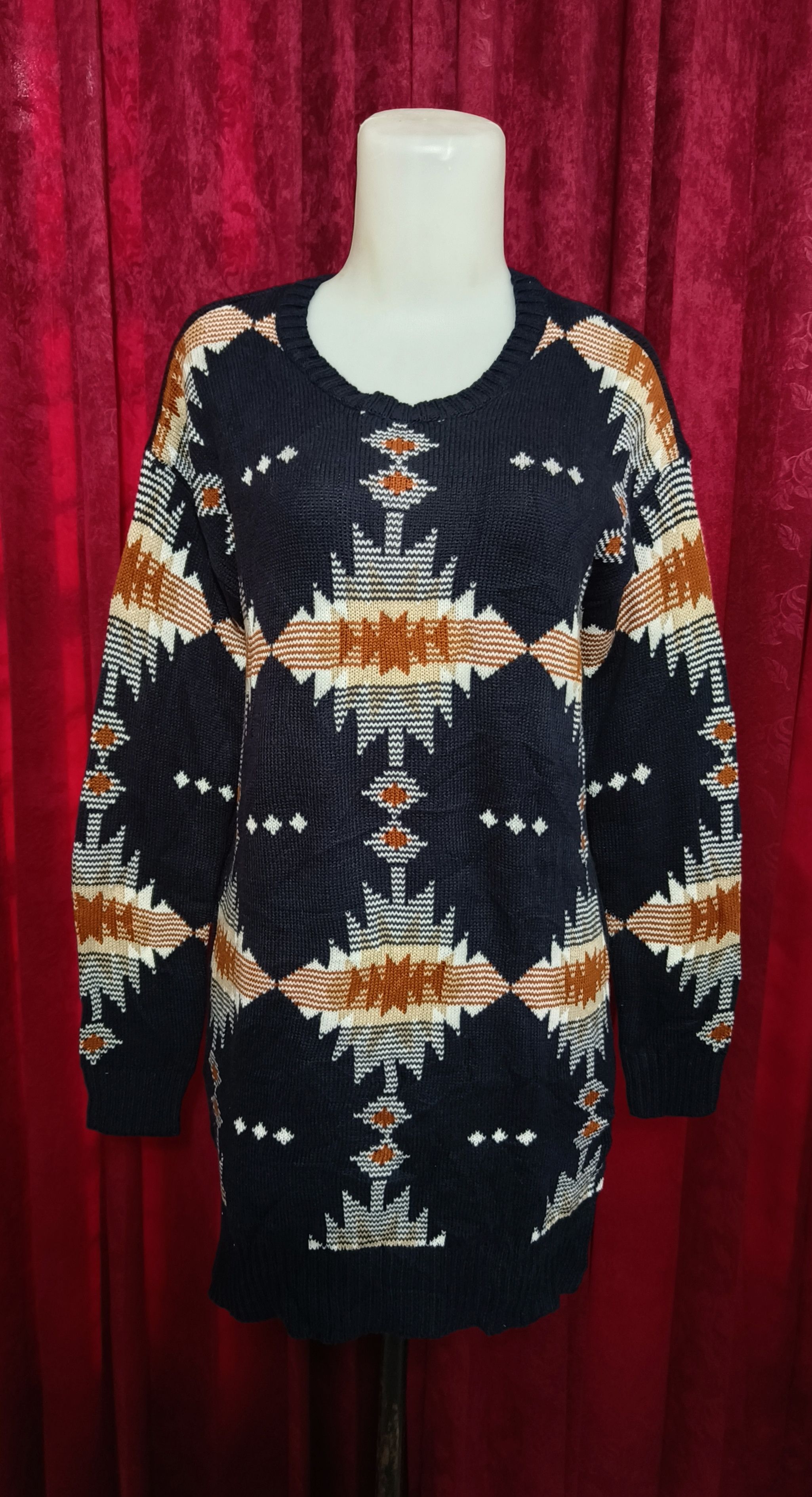 Other Vintage 90s ESMARA Women's Ethnic Striped Long Knit Sweater Size S / US 4 / IT 40 - 7 Thumbnail