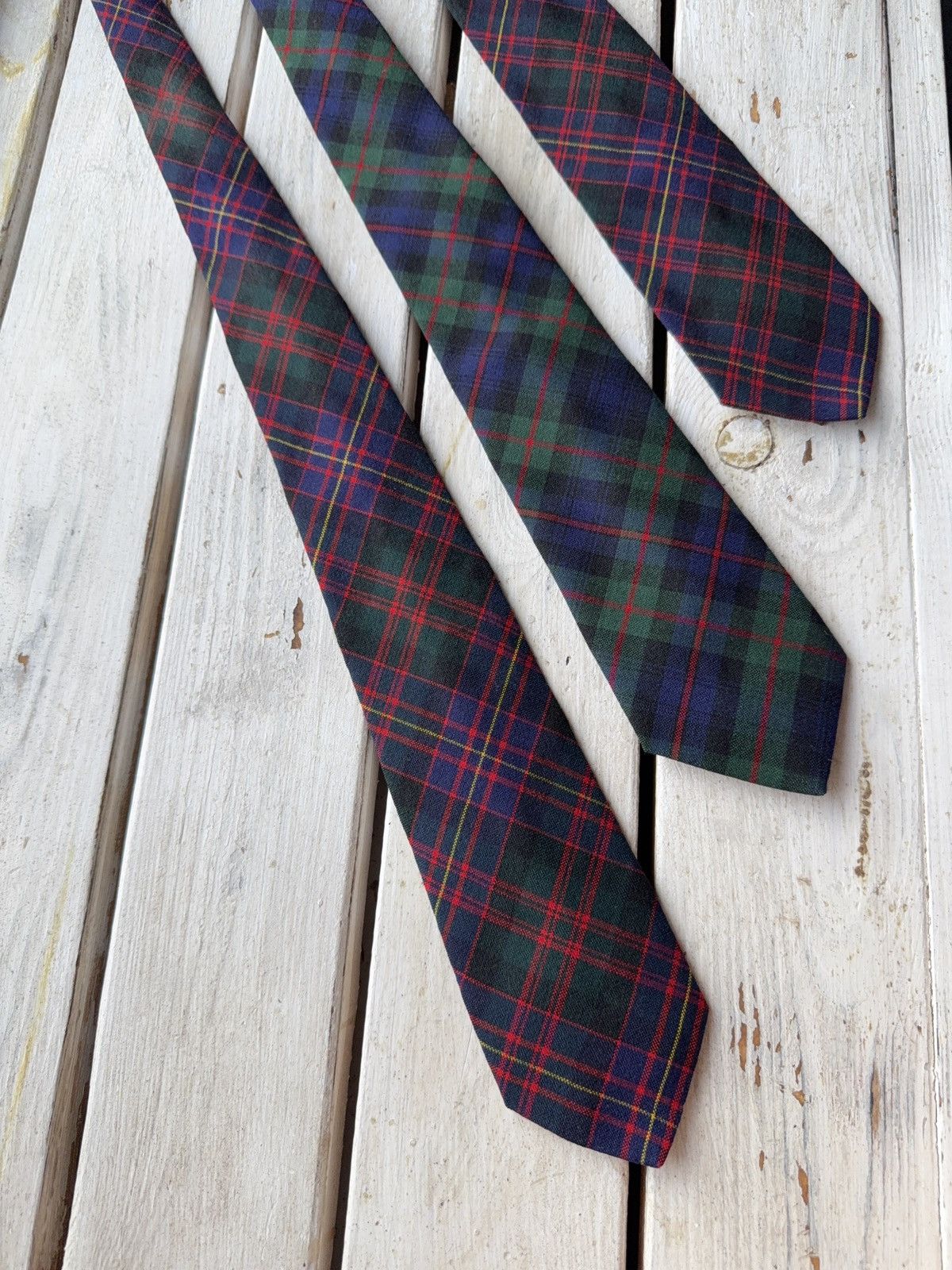 Designer × Vintage 3x Vintage Scottish Wool Tartan Ties Made in Scotland Size ONE SIZE - 2 Thumbnail