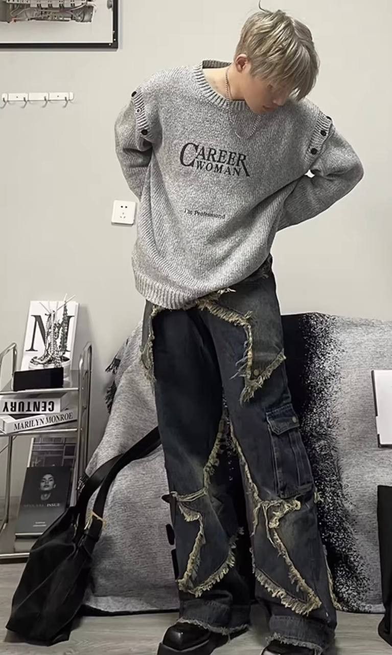 Japanese Brand × Vintage jeans with an embroidered star design Size US 36 / EU 52 - 3 Thumbnail
