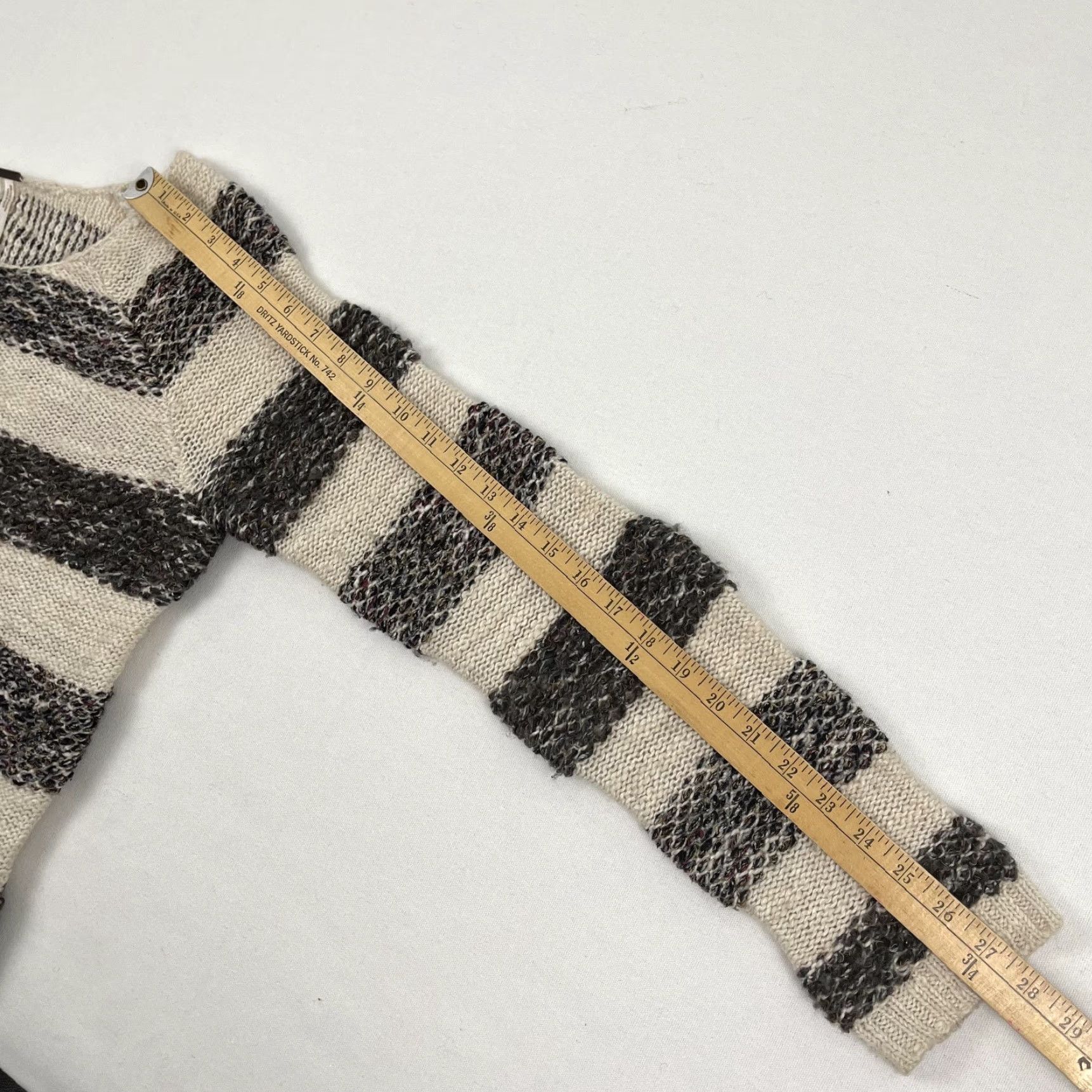 Free People VINTAGE Free People Sweater Woman M Brown Gray Striped Wool Blend Knit Granola Girl Size M / US 6-8 / IT 42-44 - 6 Thumbnail