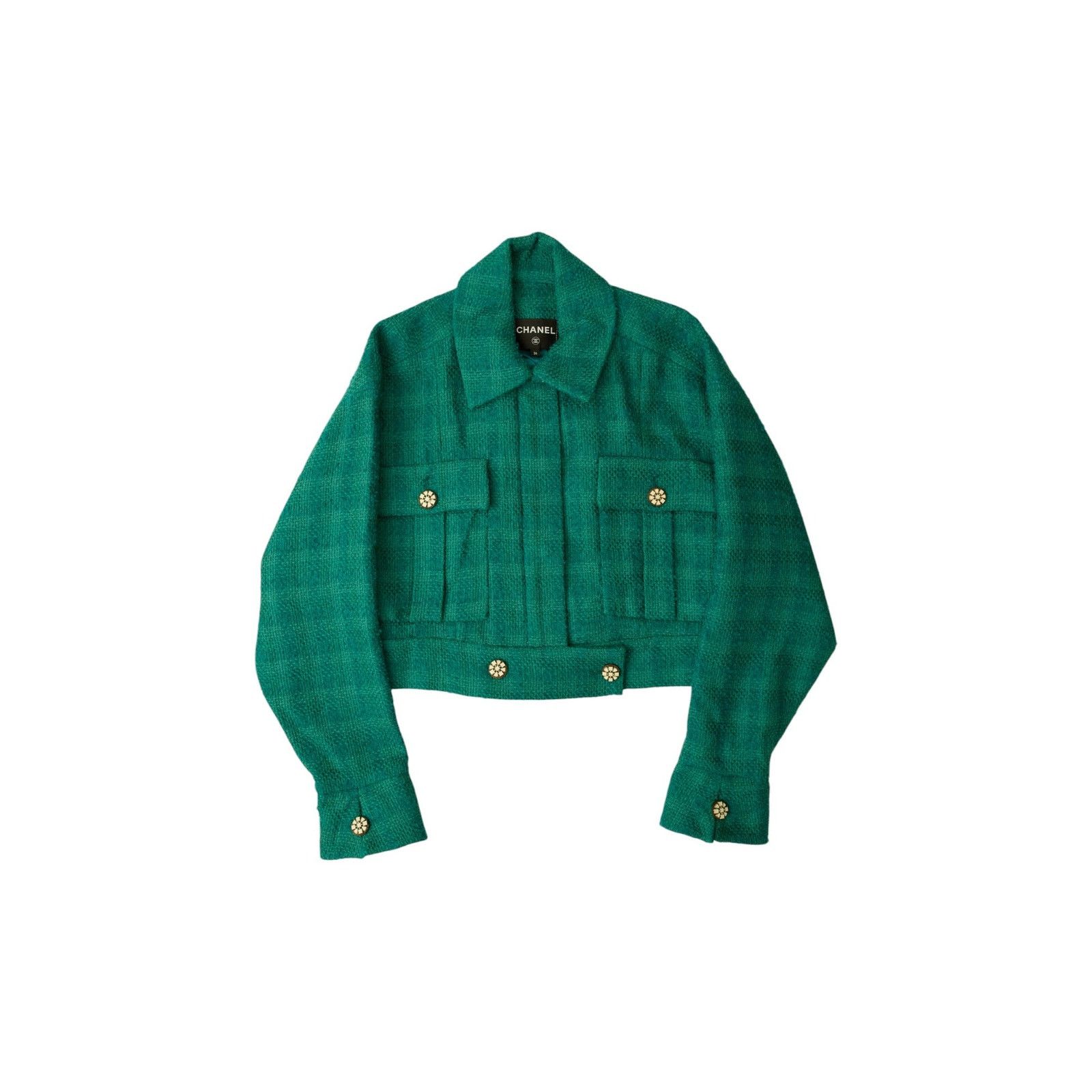 Chanel S/S 2006 Green Tweed Jacket Size XS / US 0-2 / IT 36-38 - 1 Thumbnail