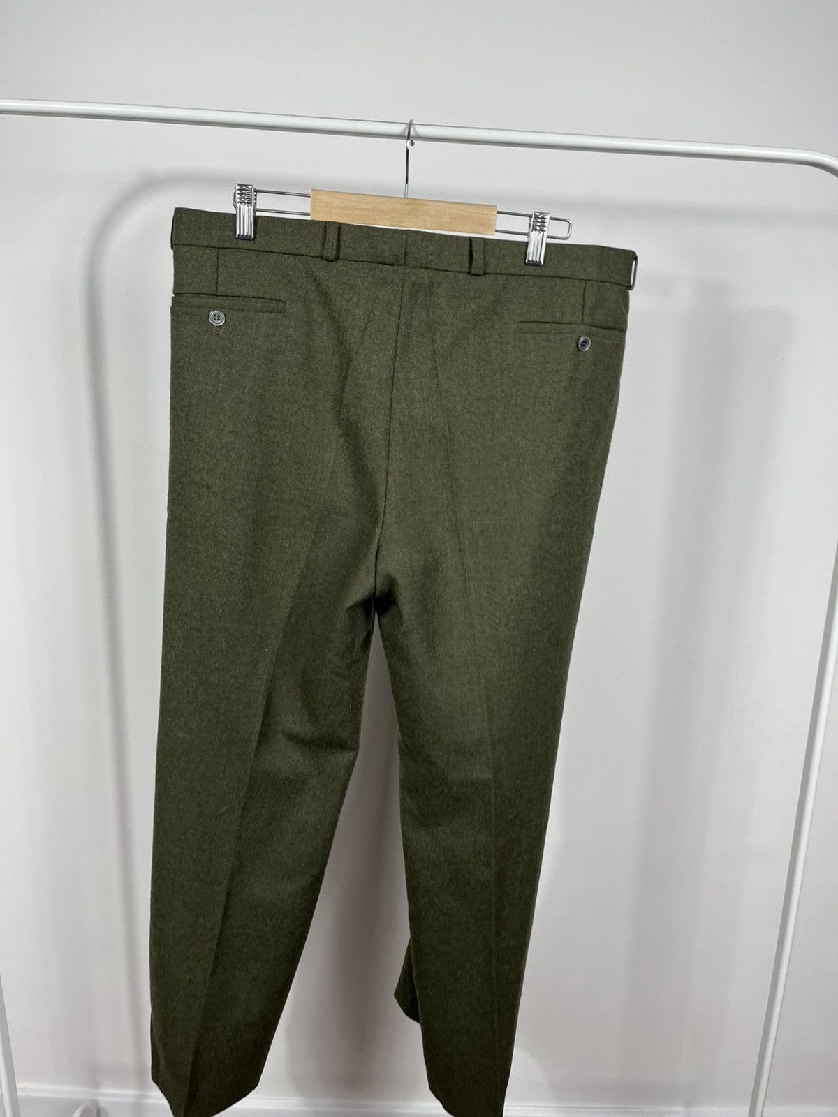 Other Vintage Alfredo Torres Wool Trousers Olive Green Dress Pants Size US 36 / EU 52 - 11 Thumbnail