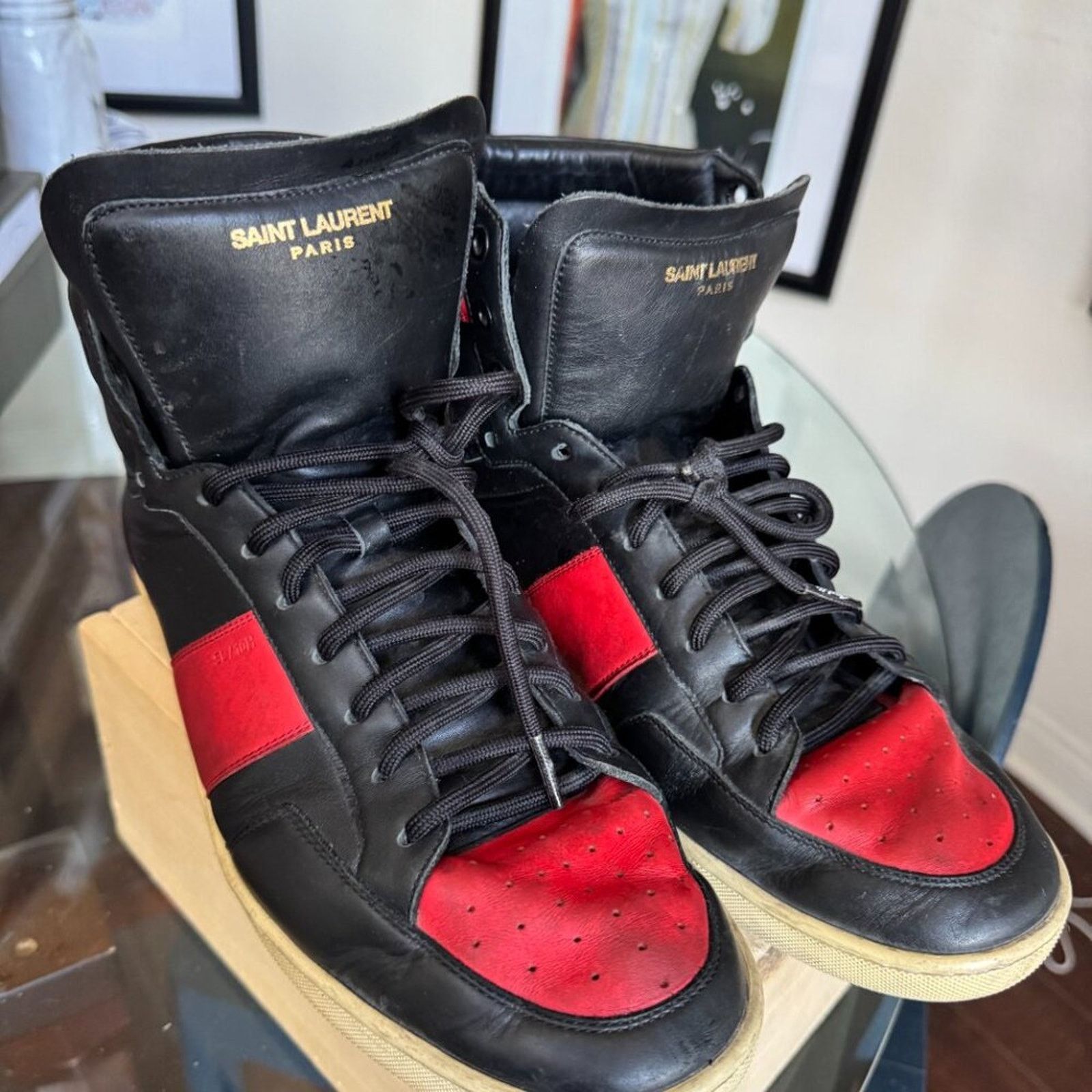 Yves Saint Laurent Saint Laurent SL/10H High Top Sneakers, Men’s 10 (EU 43) Size US 10 / EU 43 - 6 Thumbnail