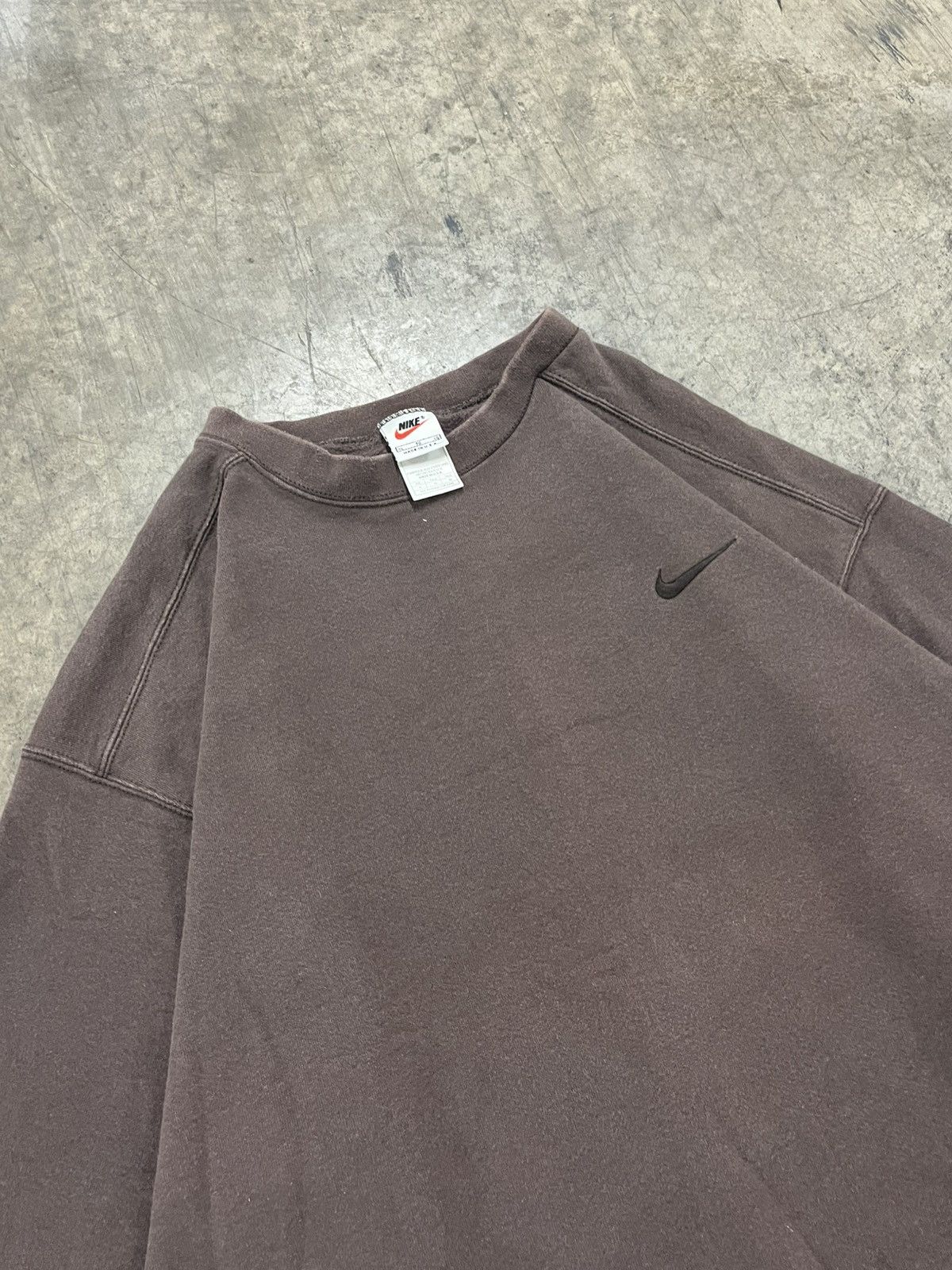 Nike × Vintage Nike vintage 90s two tone mocha brown boxy fit crewneck Size US XL / EU 56 / 4 - 5 Thumbnail