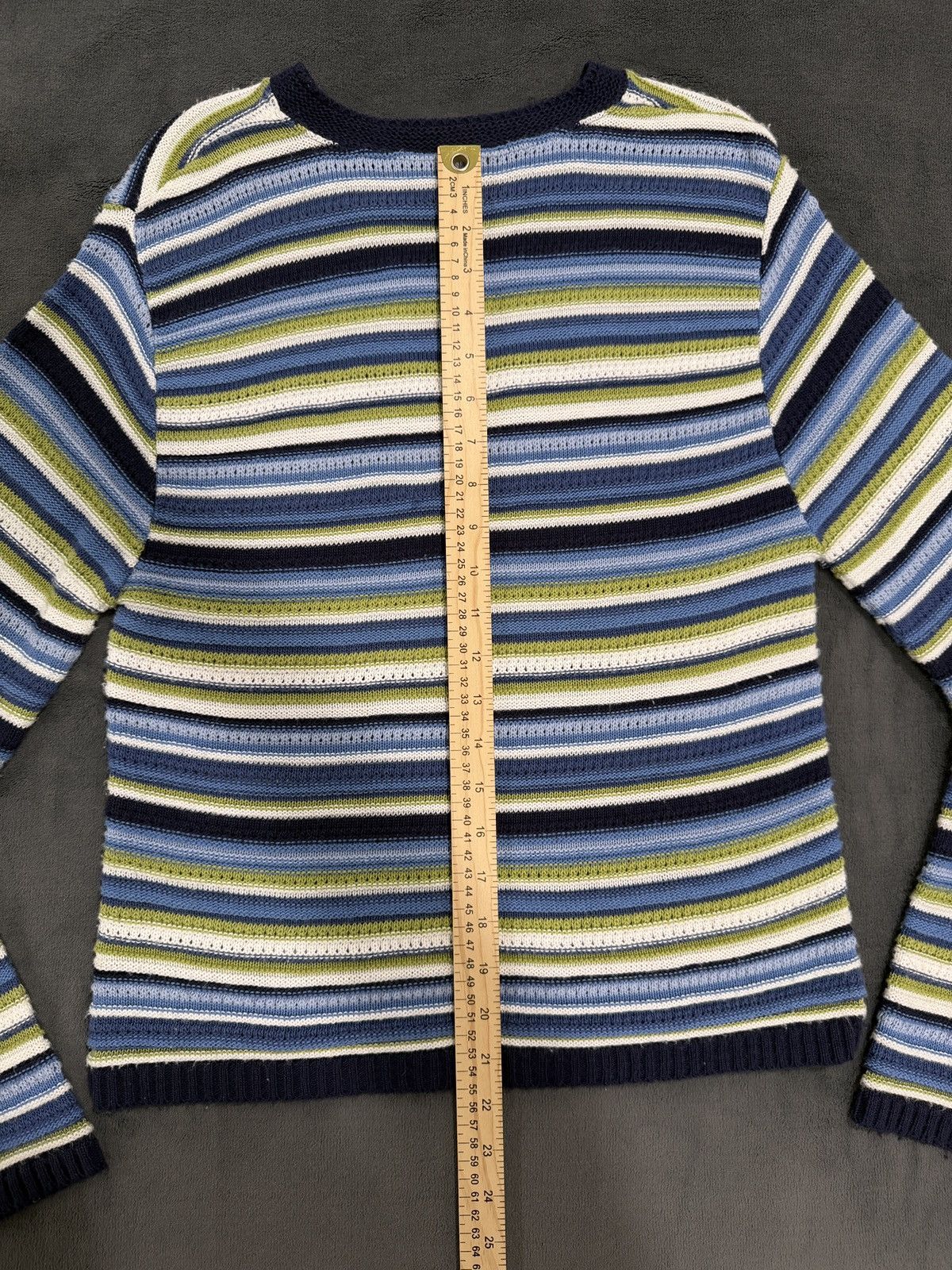 Other Vintage Croquet Club Women Striped Knit Sweater Made In USA Size L / US 10 / IT 46 - 9 Thumbnail