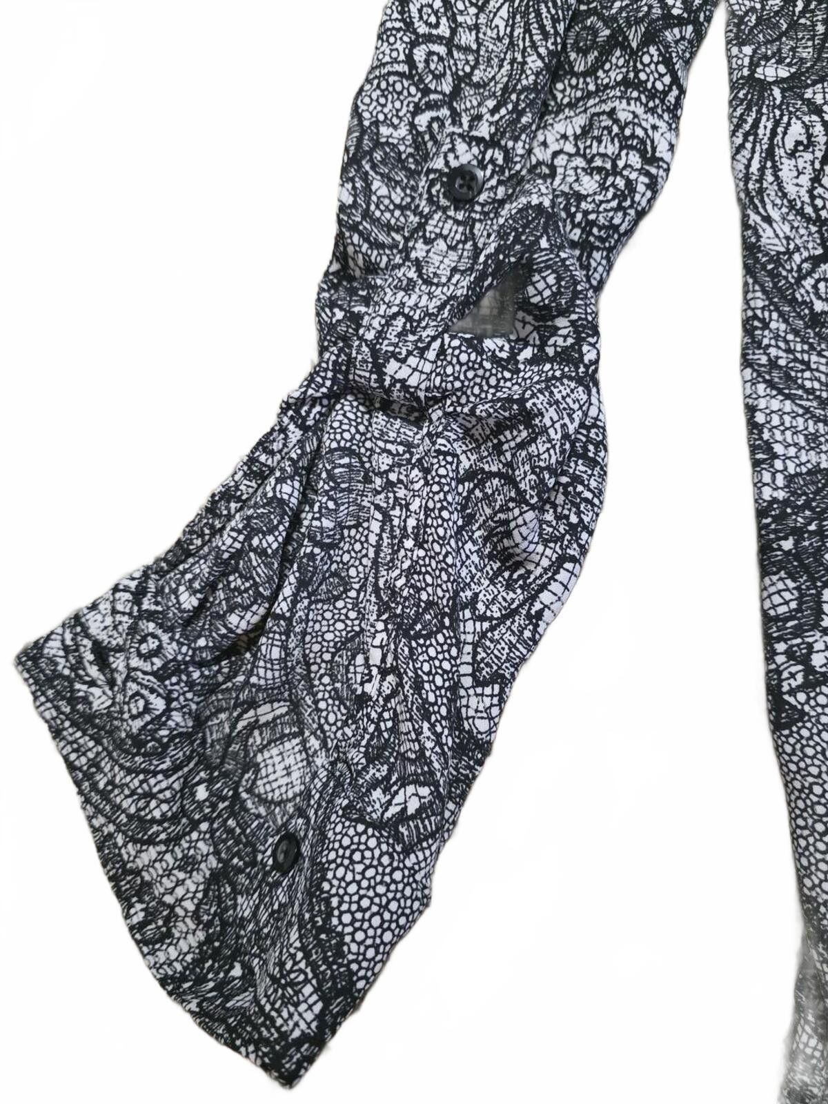Other Simply Vera Vera Wang Black White Patterned Long Sleeve Top Size S / US 4 / IT 40 - 6 Thumbnail