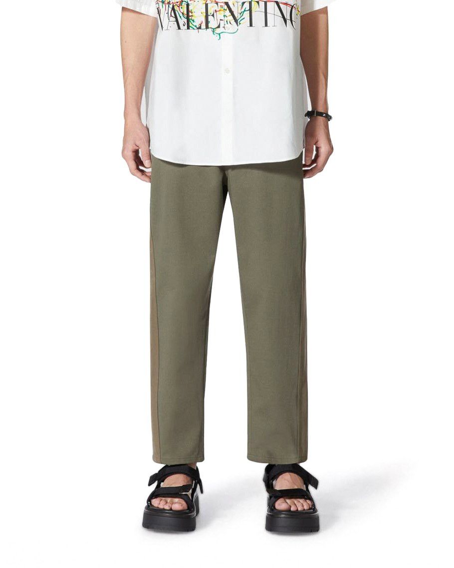 Valentino VALENTINO / Contrast-Panel Patchwork Cotton Trousers Size US 38 / EU 54 - 3 Thumbnail