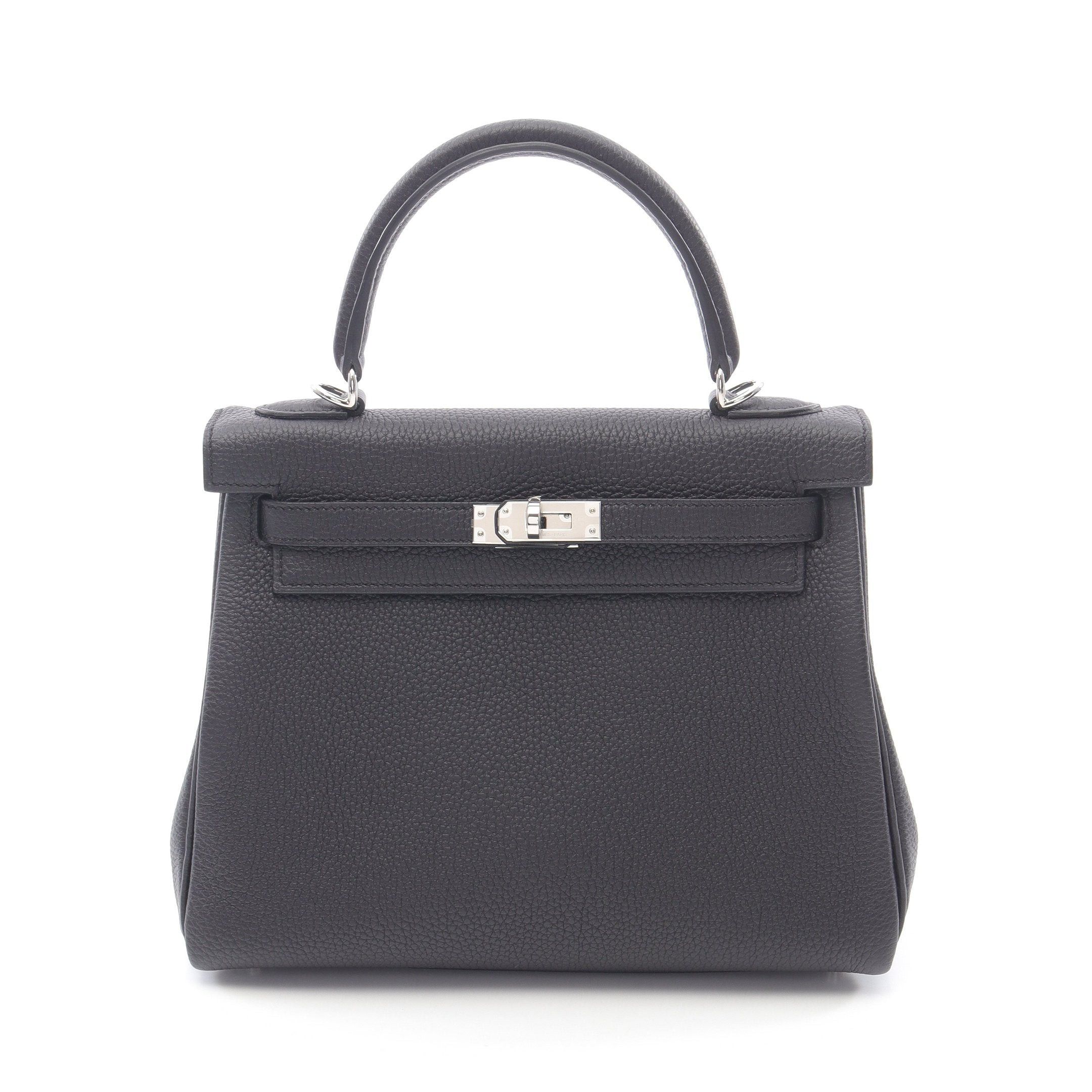 Hermes Hermes Kelly 25 Handbag Togo Black Silver Hardware B Stamp Size ONE SIZE - 1 Thumbnail