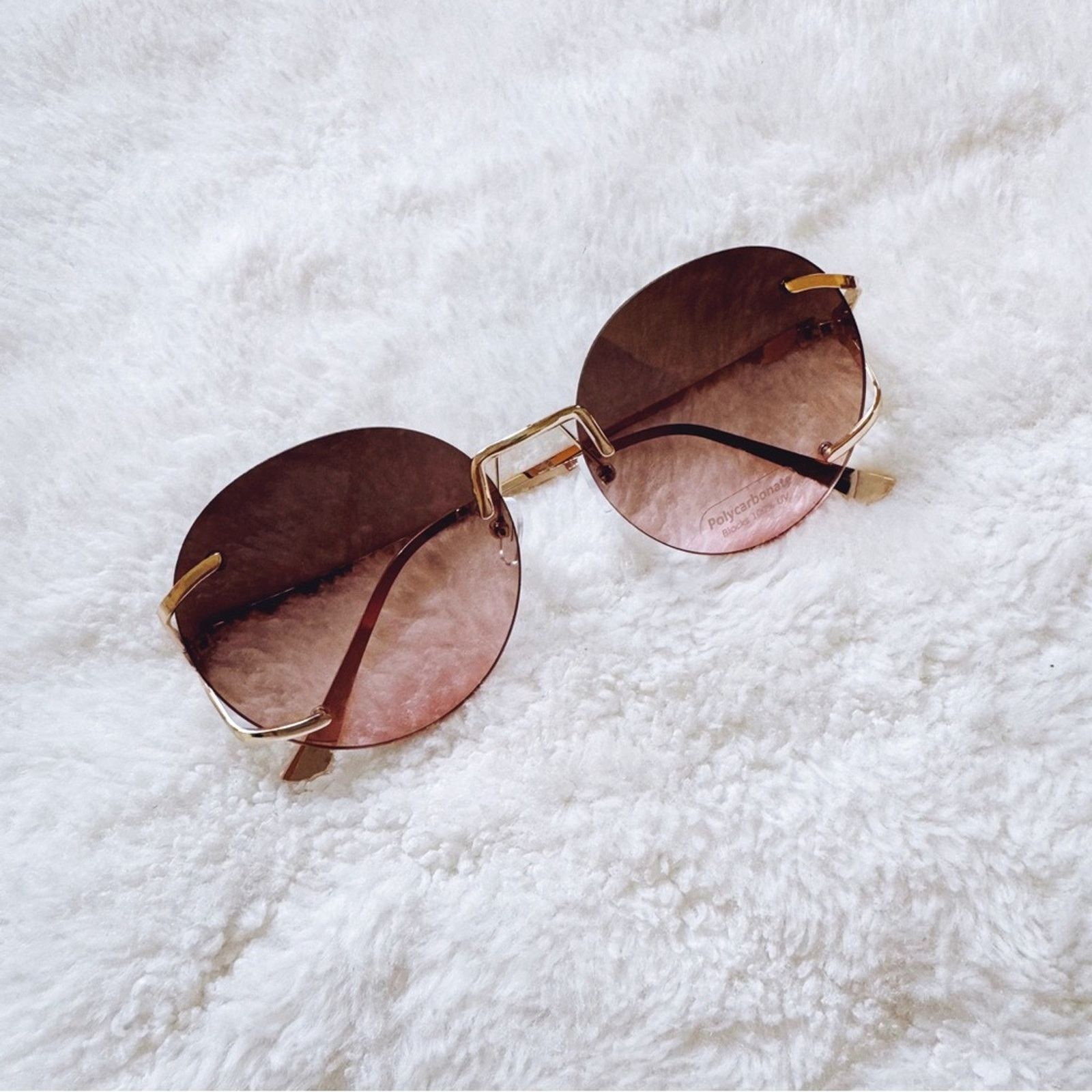 Other Ruth Clear Brown & Pink Round Metal Sunglasses Size ONE SIZE - 4 Thumbnail